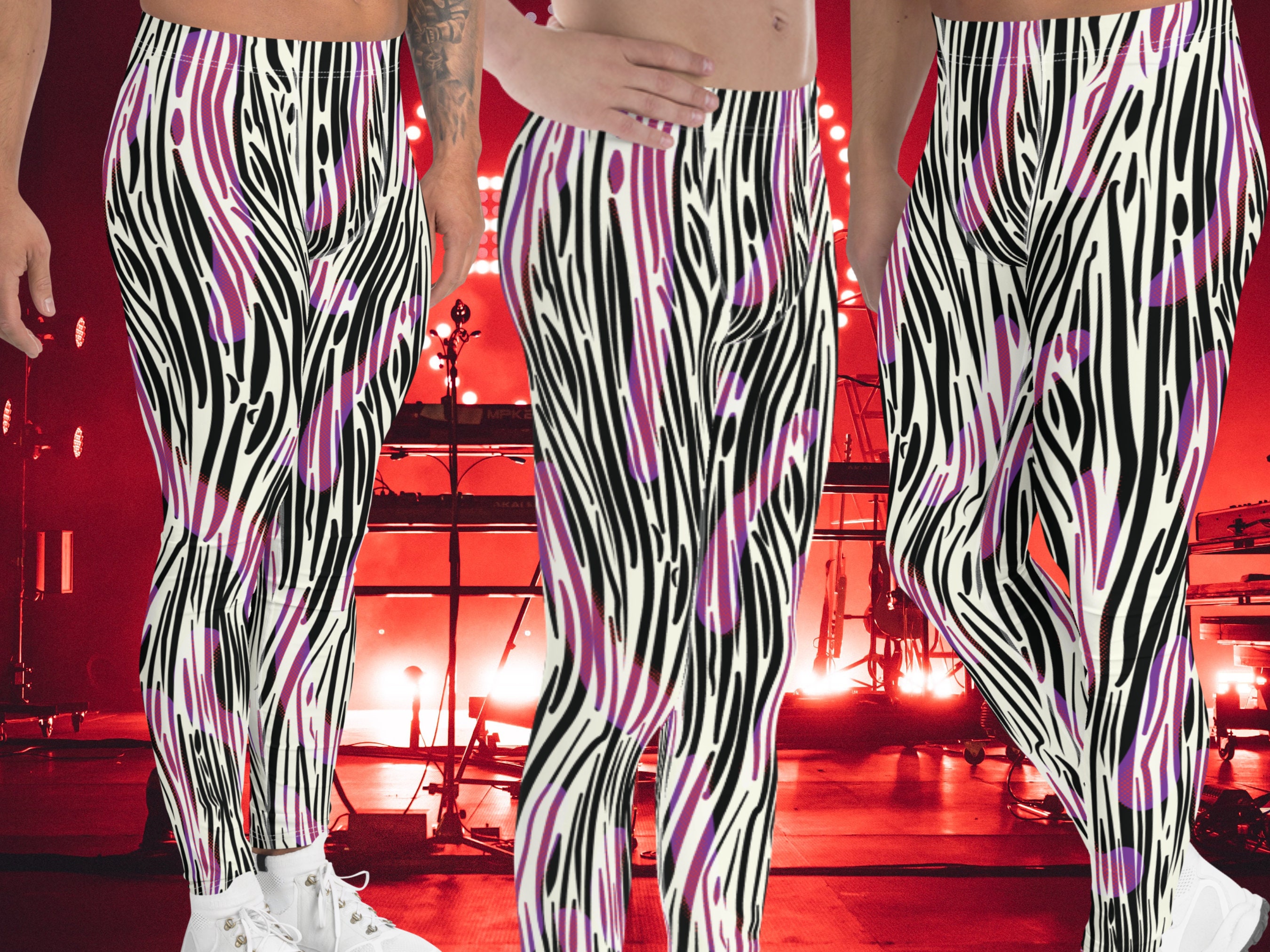 Mens Leggings, Pro Wrestling Tights, Funky Fashion Leggings, Yoga Pants, Gym Outfit