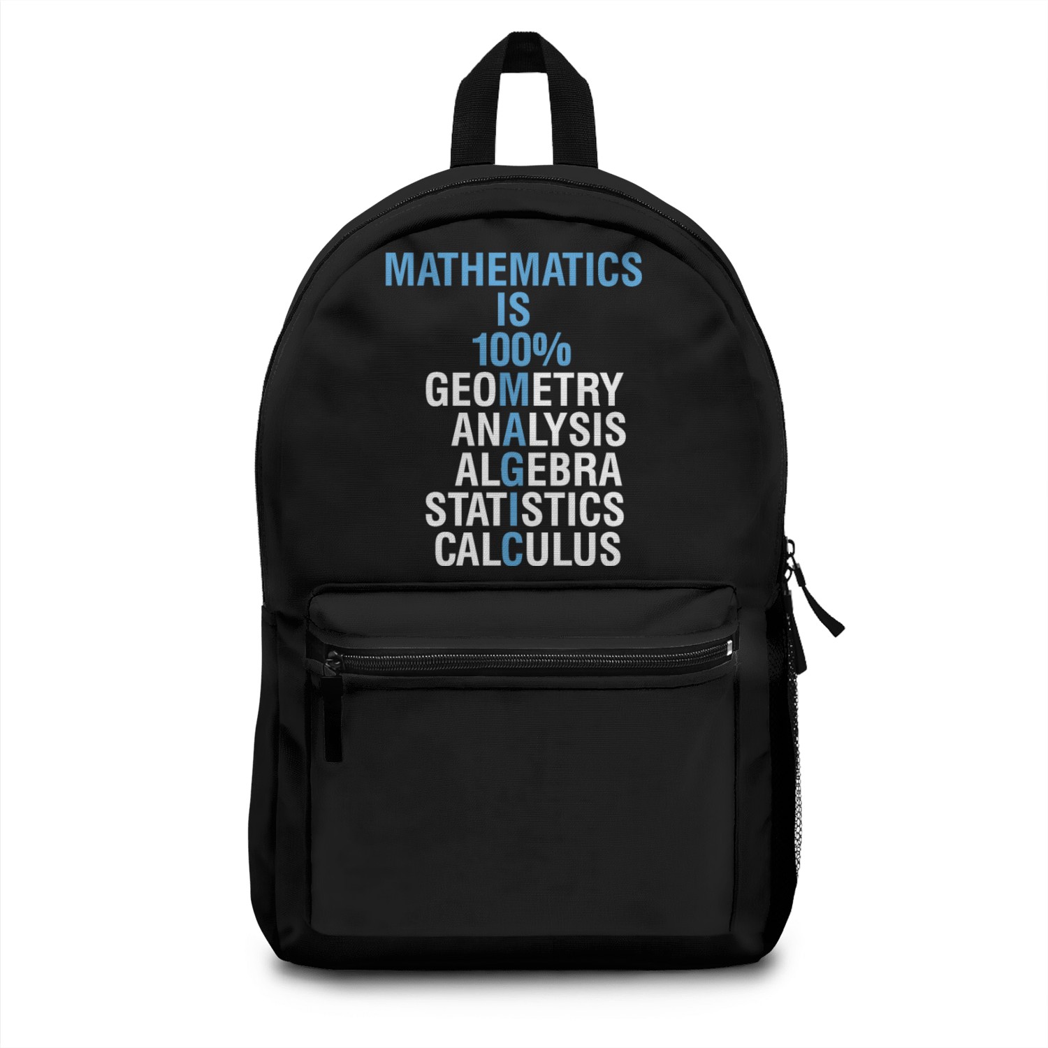 MATHEMATICS IS 100 GEOMETRY ANALYSIS ALGEBRA Backpacks