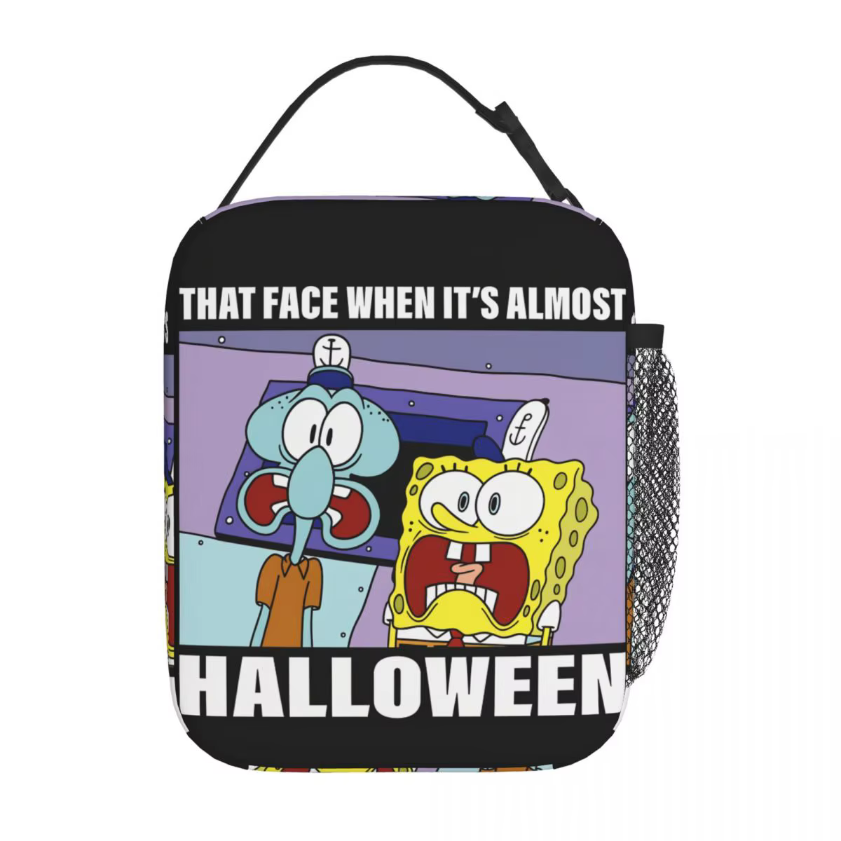 Spongebobed Cartoon Lunch Bag Outdoor Picnic Lunch Box For Men Fashion Graphic Tote Food Bags Oxford Portable Cooler Bag