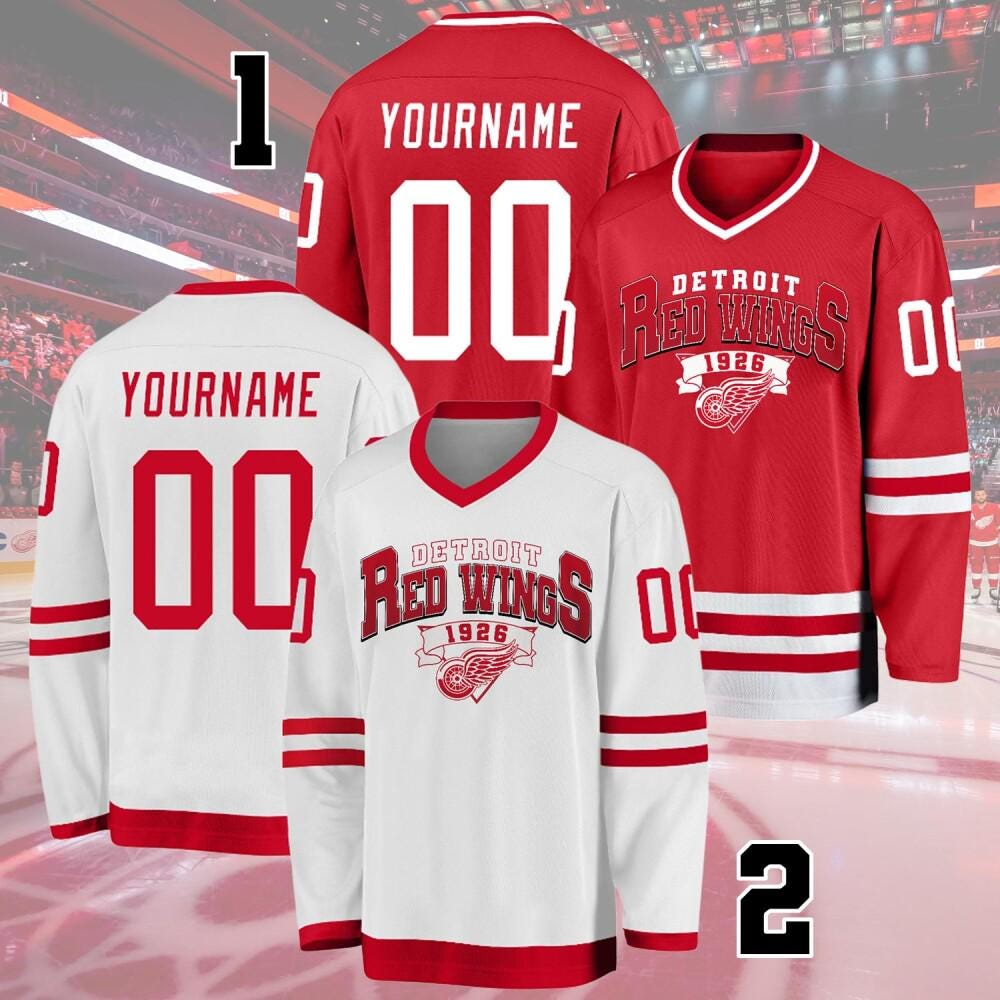 Personalized Detroit Hockey Team Jersey, Custom Red Wings Hockey Jersey, Gift For Fan, Jersey For Men Women And Kids, Hockey Lover