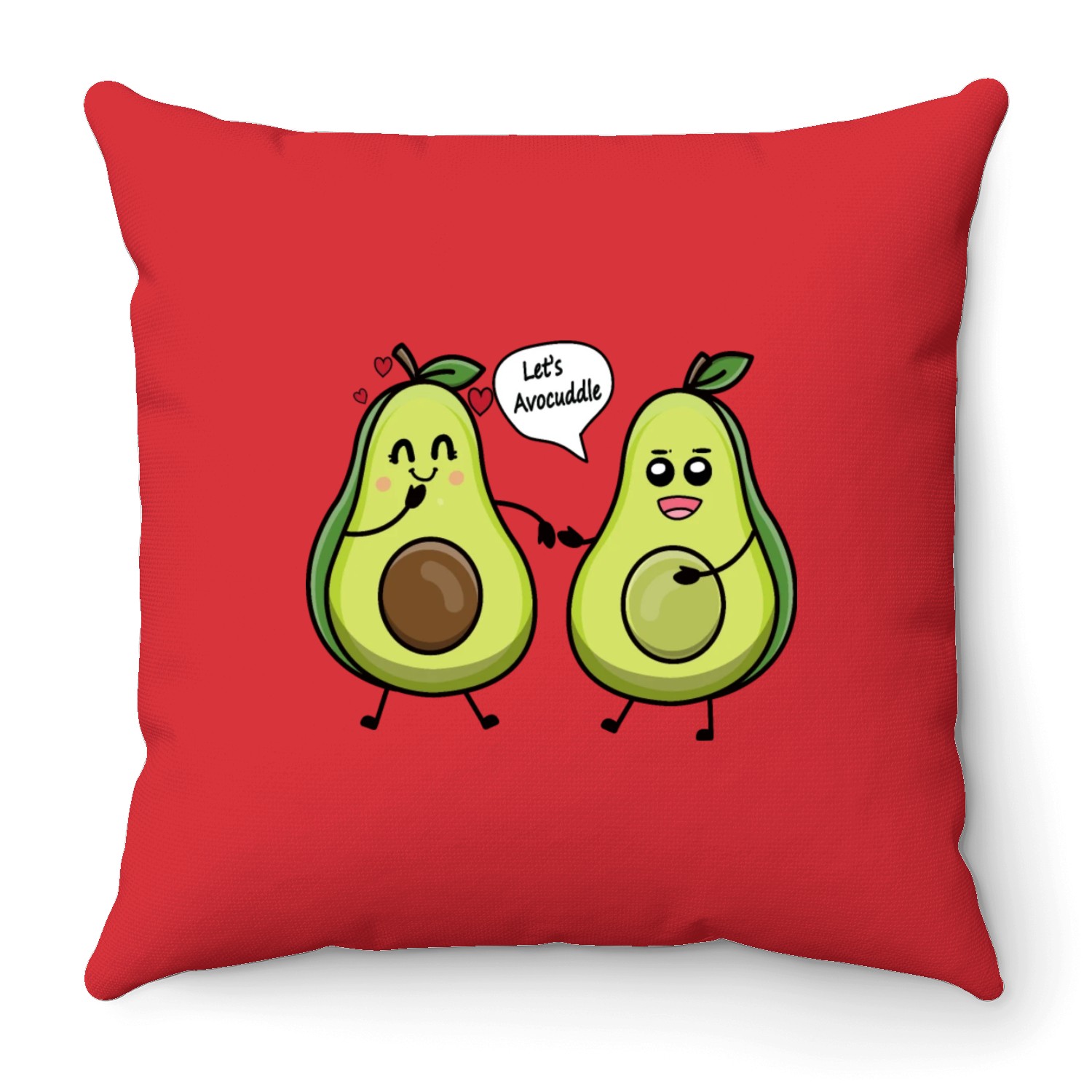 Lets avocuddle avocado valentine pun Throw Pillows