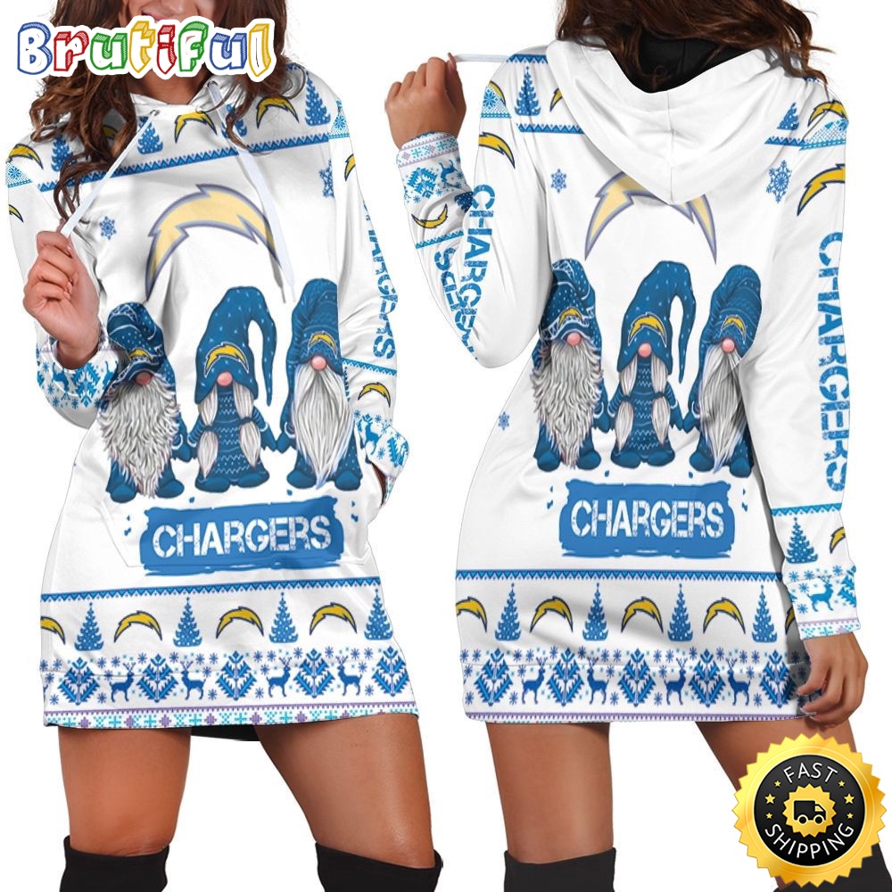 football Los Angeles Chargers Hoodie Dress Gnomes All Over Print Hoodie Women