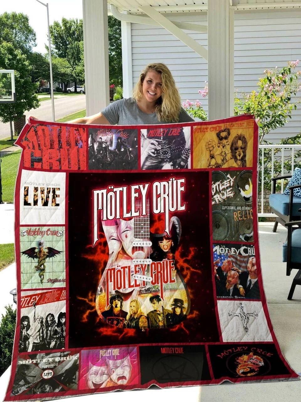 Motley Crue Quilt Blanket Gift for Fan