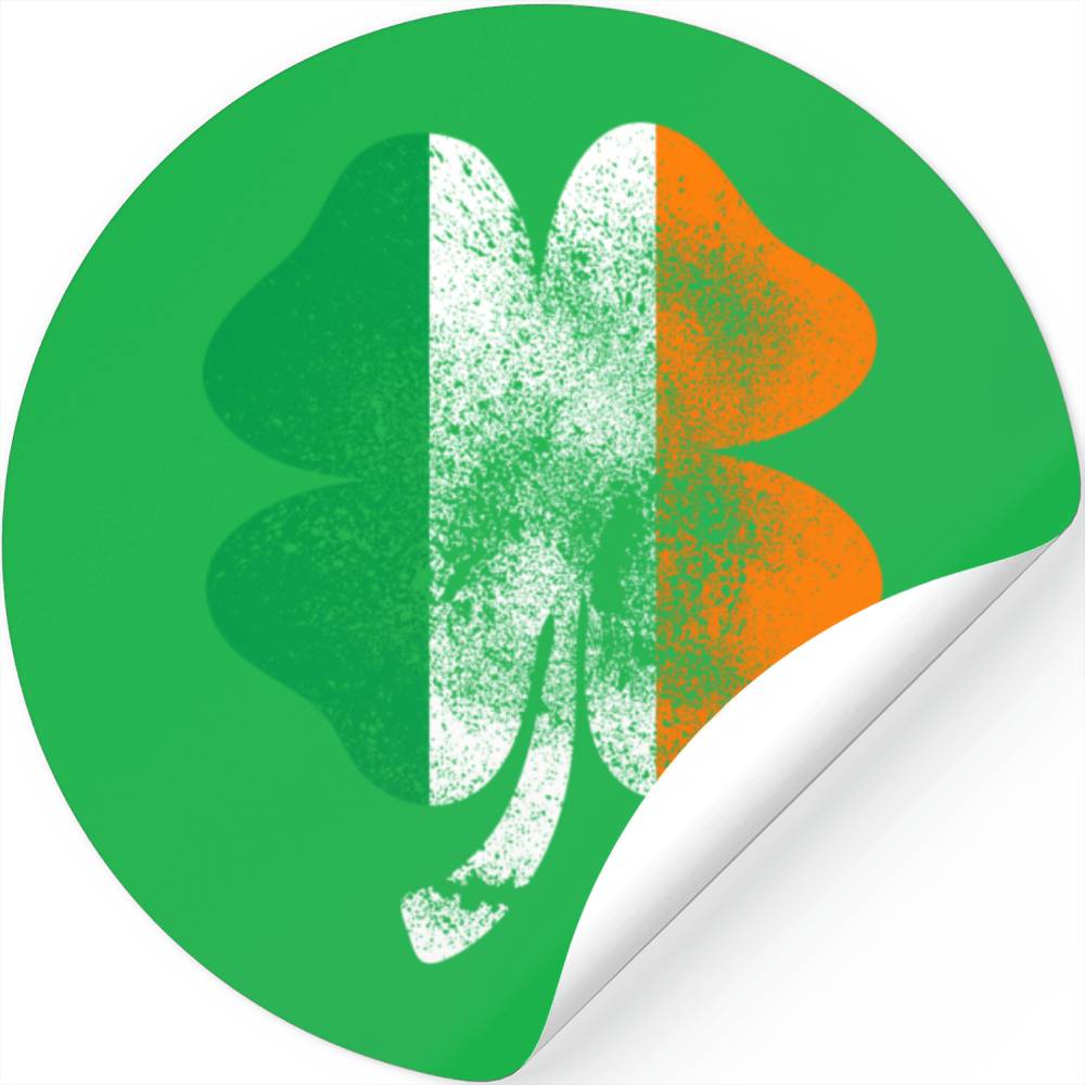 Irish St Patric Day - Shamrock Irish Flag Stickers