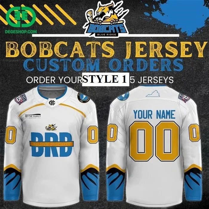 Blue Ridge Bobcats Hockey Shirt Men's Fan Gear Gift Reprint