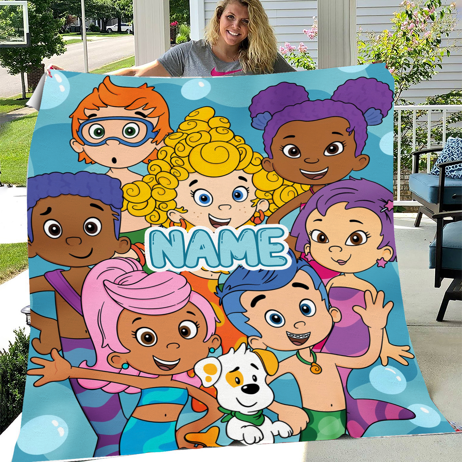 Personalized Bubble Guppies Blanket, Bubble Guppies Fleece Blanket