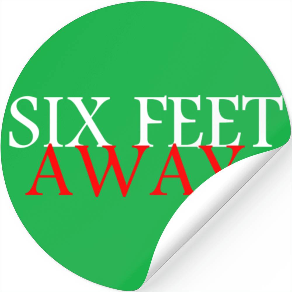 mask six feet away retro Stickers