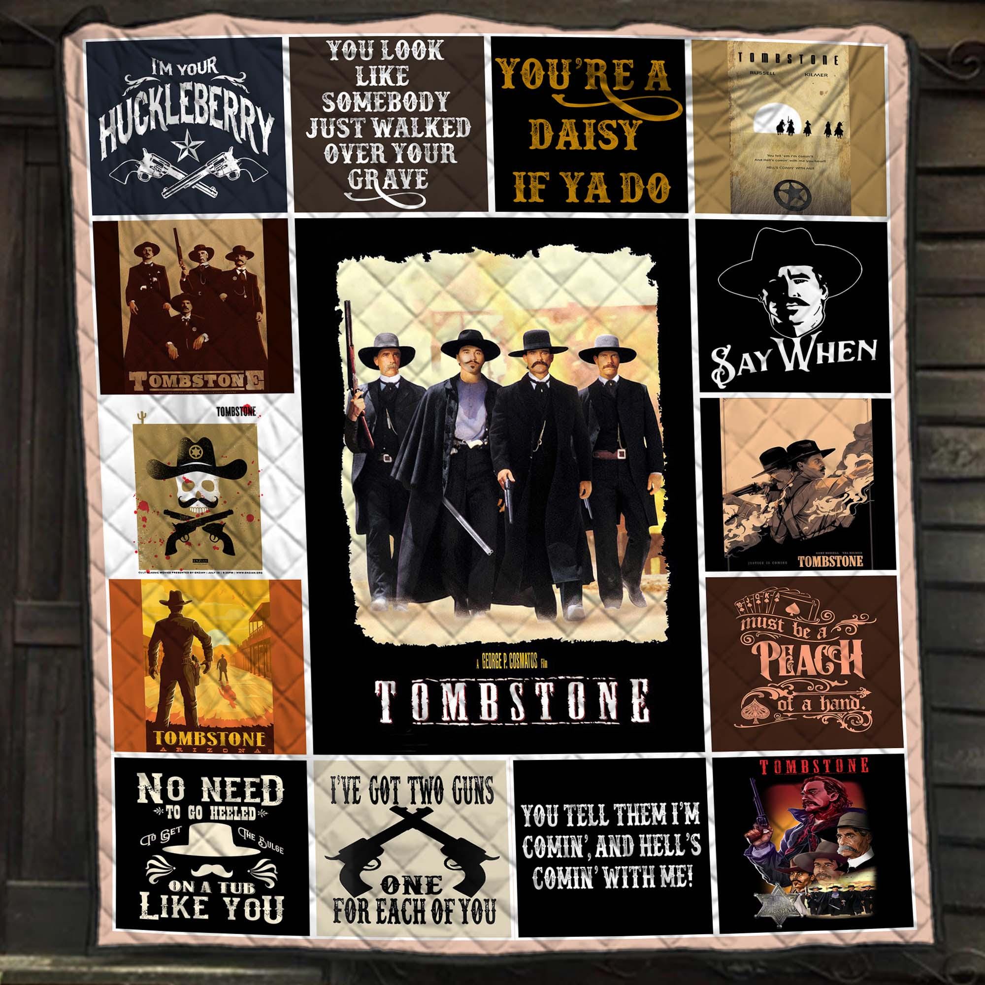 Tombstone Movie Western Fleece Blanket, Vintage Cowboy Throw