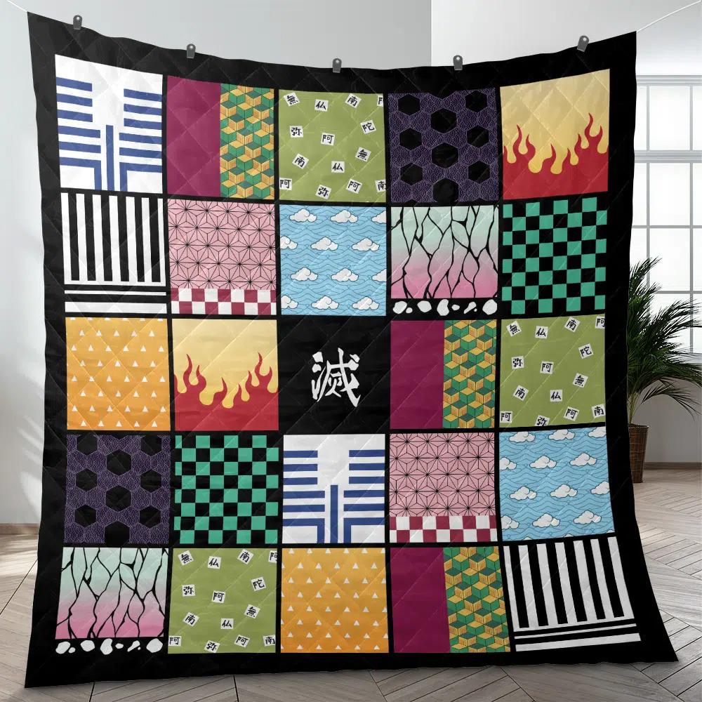 All Good demon Pattern Quilt Blanket, demon Cozy Quilt Blanket, Christmas Bedding Blanket, Bedding Decor, Home Decor Gift.