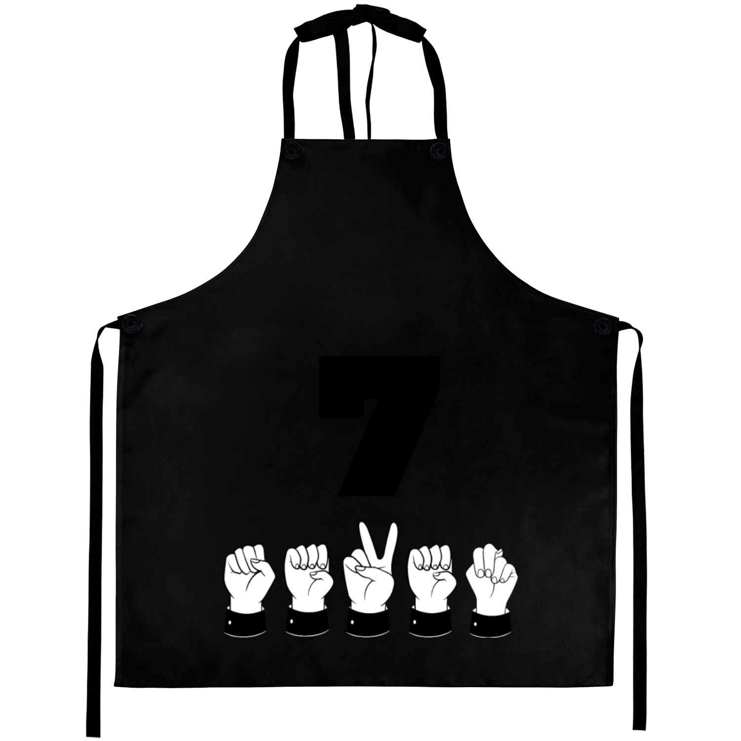 Sign Language ASL Number 7 - Age Lucky Seven Aprons