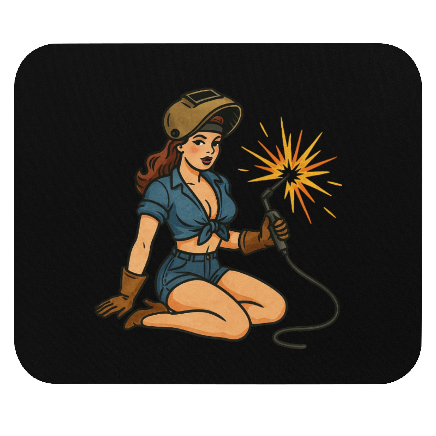 Pinup Welder Power Mouse Pads