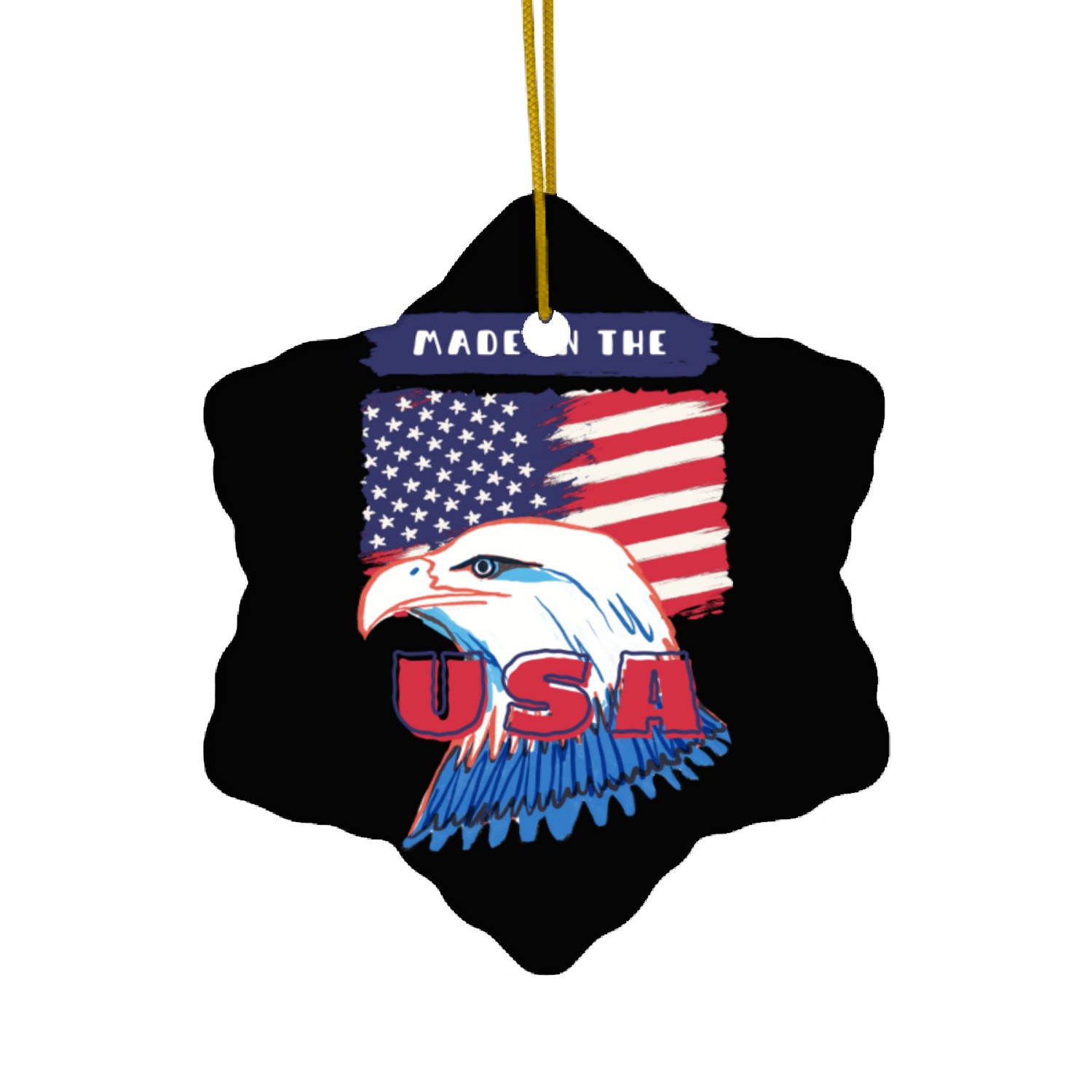 Ceramic Ornaments with flag of USA