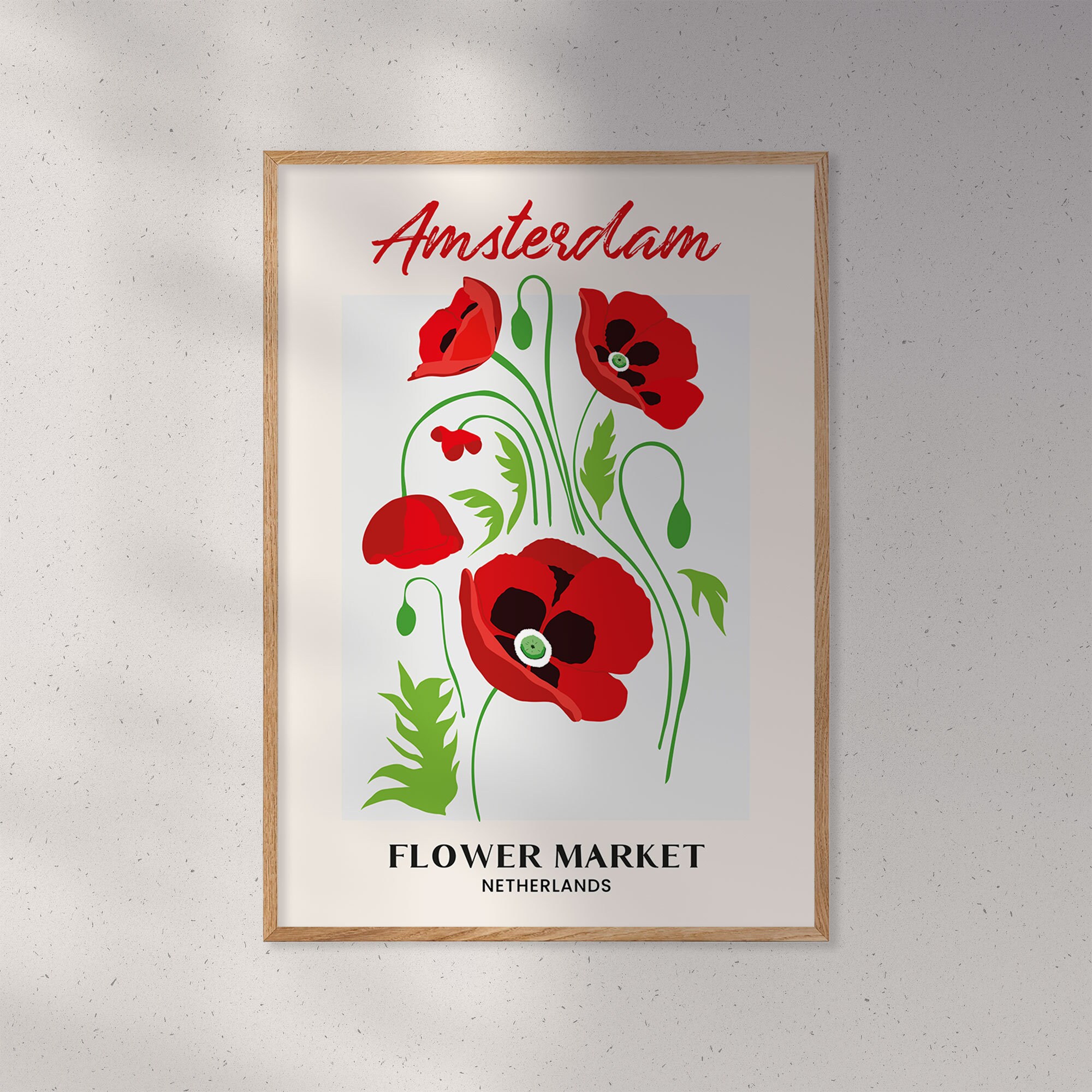 AMSTERDAM Flower Market Design Poster | Flower Market Poster