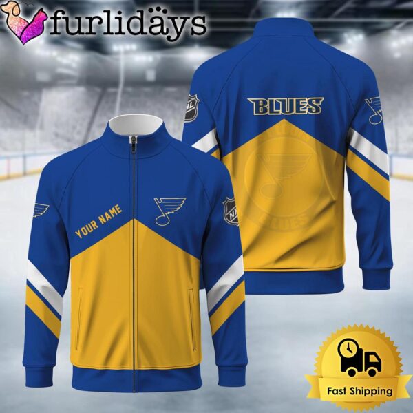 St Louis Blues Logo Custom Standing Neck Zipper Jacket