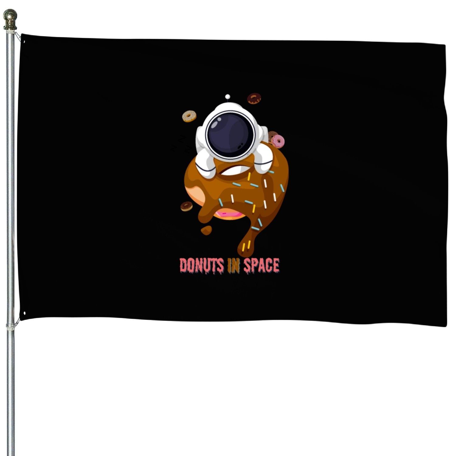 Astronaut donuts in space House Flags