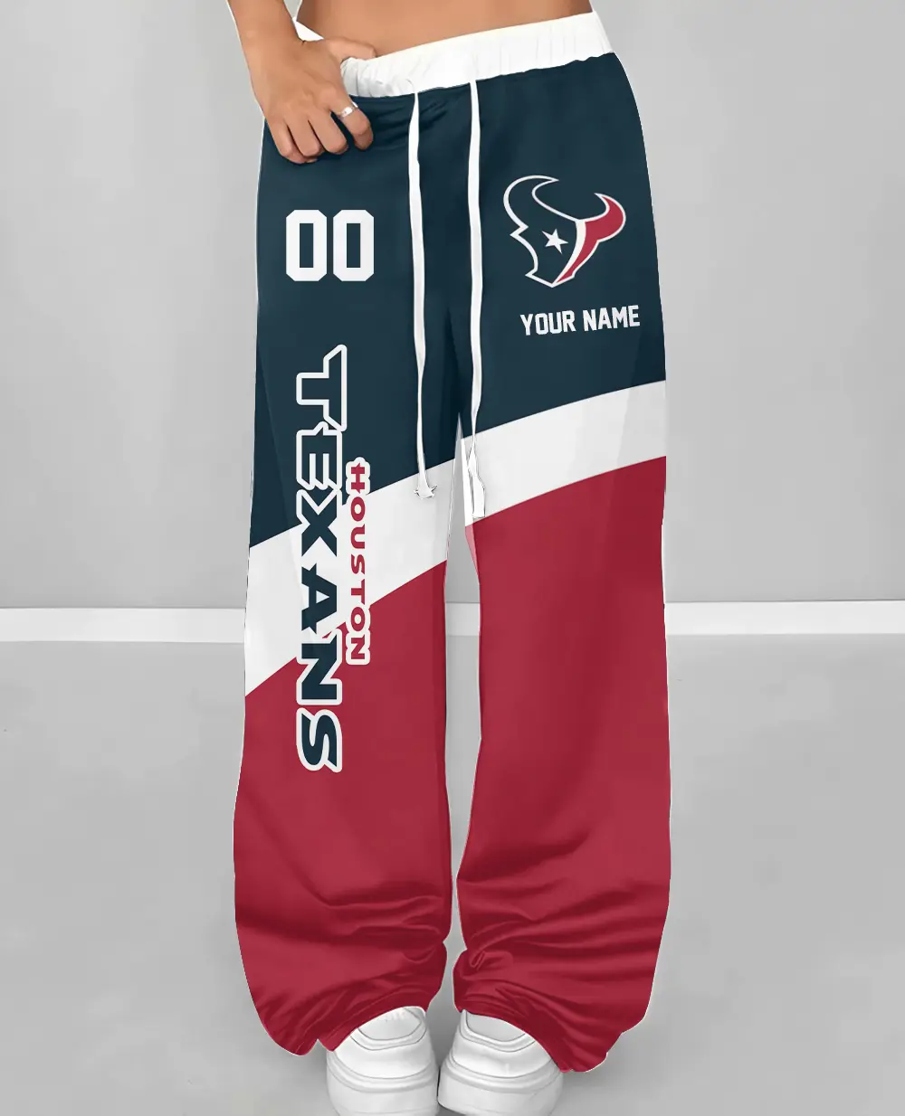 Houston Texans Personalized Wide Leg Lounge Pants