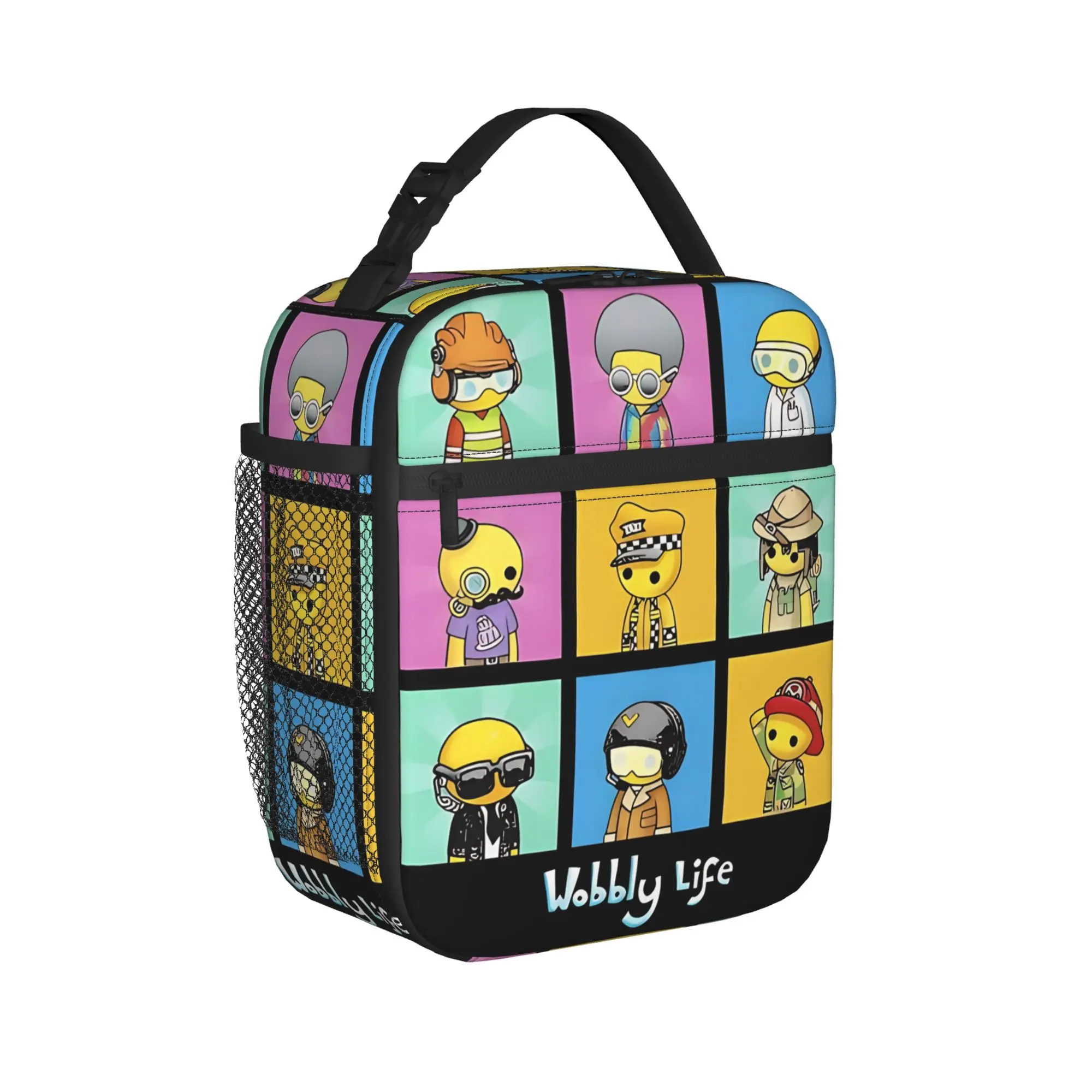Wobblys Life Characters Insulated Lunch Bags Thermal Bag Reusable,Lunch Container Large Lunch Box Tote Men Women Outdoor