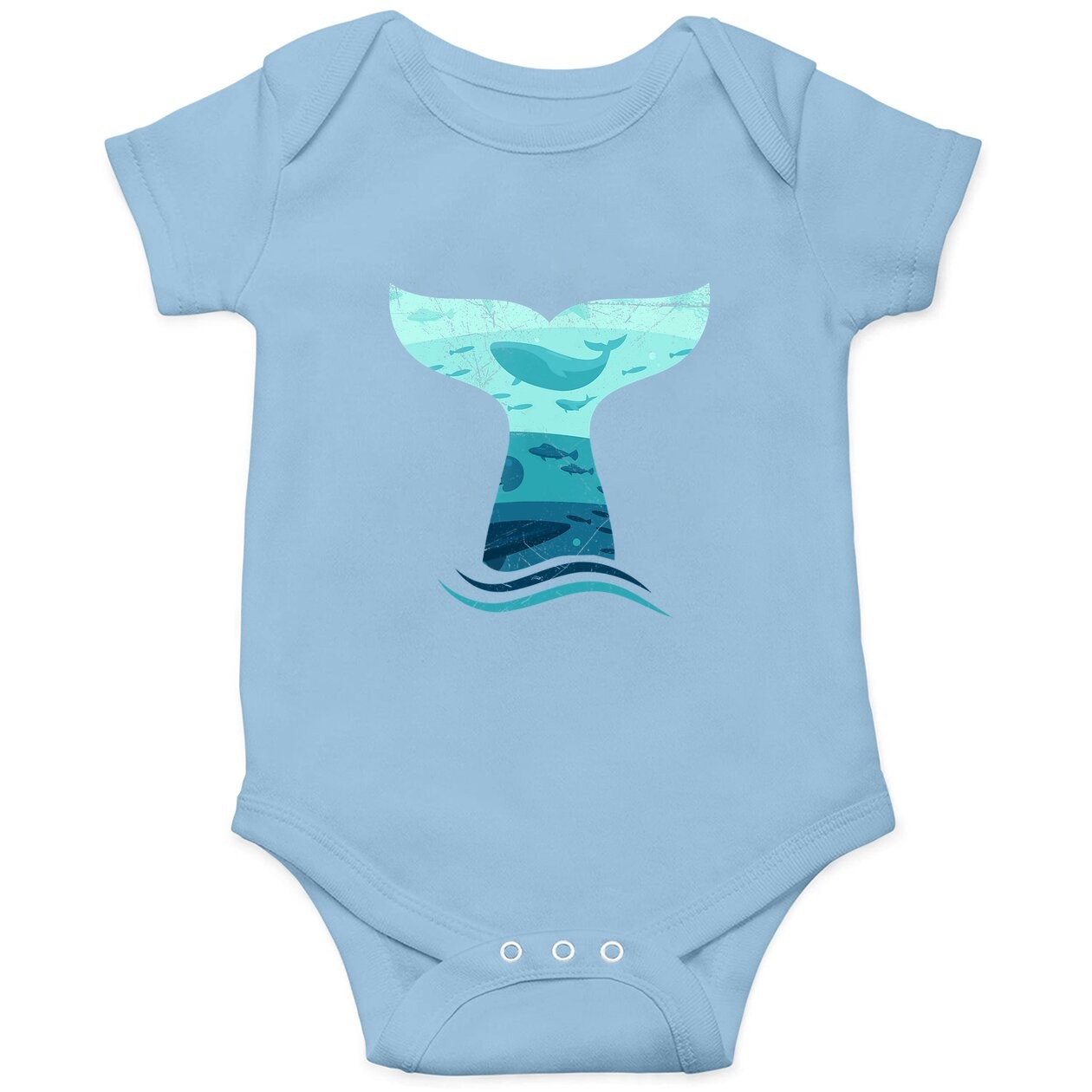 Whale Tail In Waves Orca Ocean Baby Bodysuit