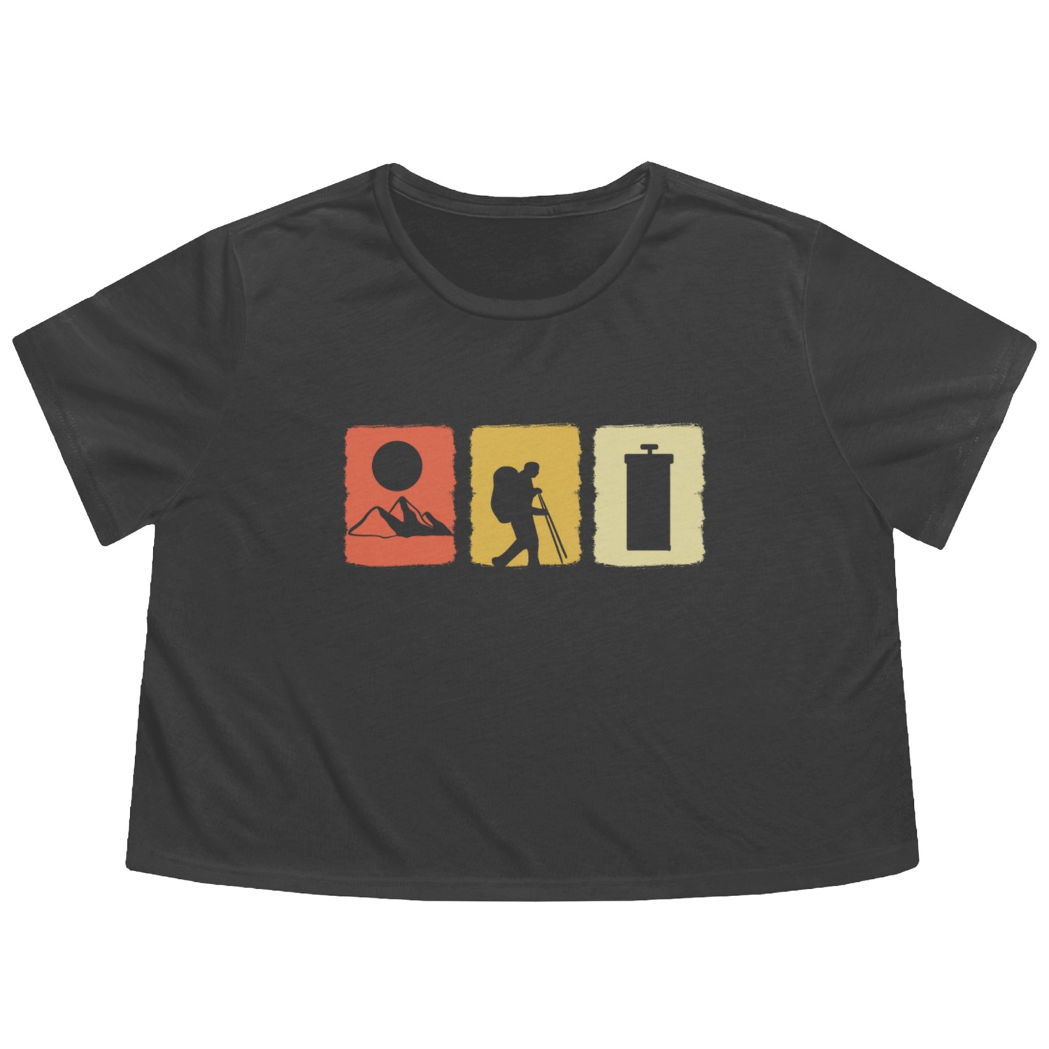 Vintage Hiking Adventurous and Motivated Person Gi Flowy Cropped Tees