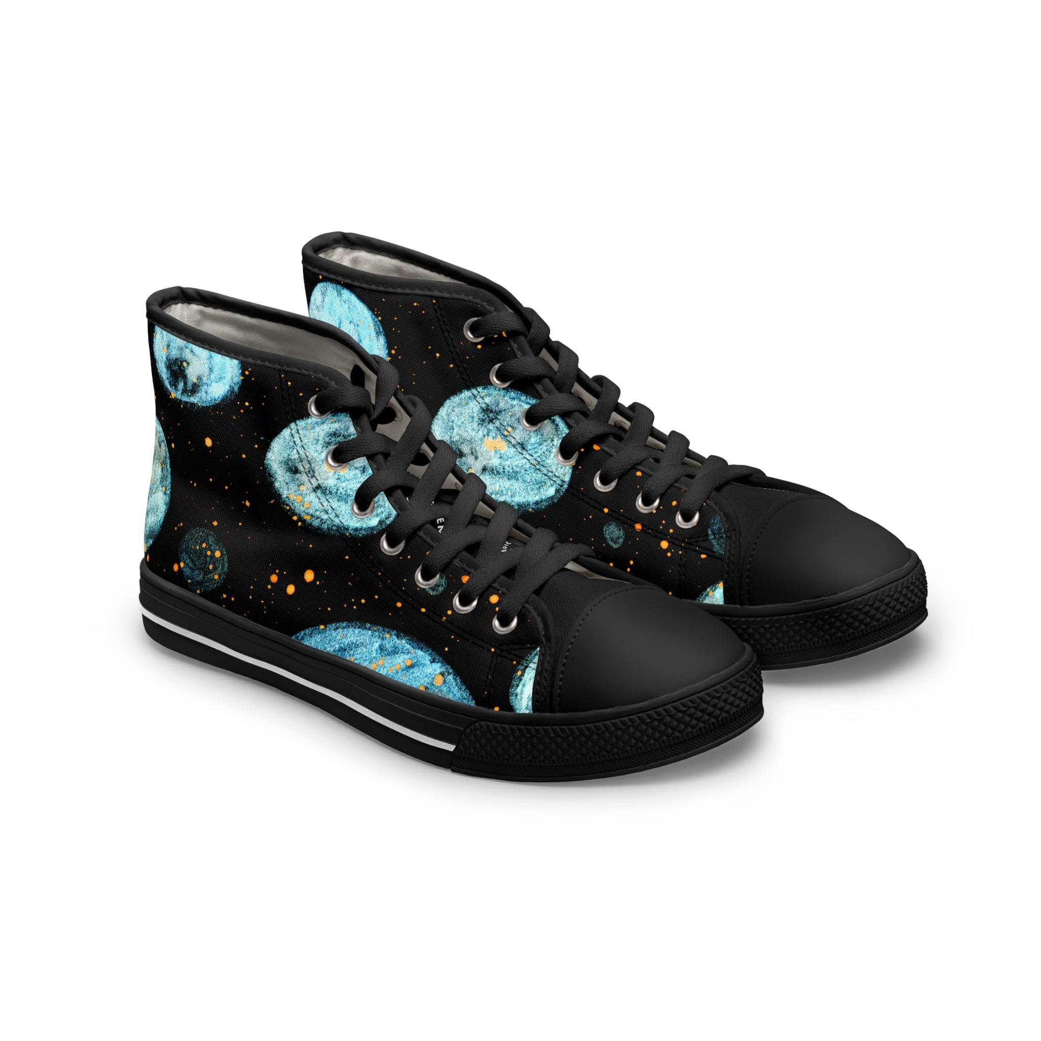 Little Blue Planets Galaxy Unisex Classic High Top Sneakers