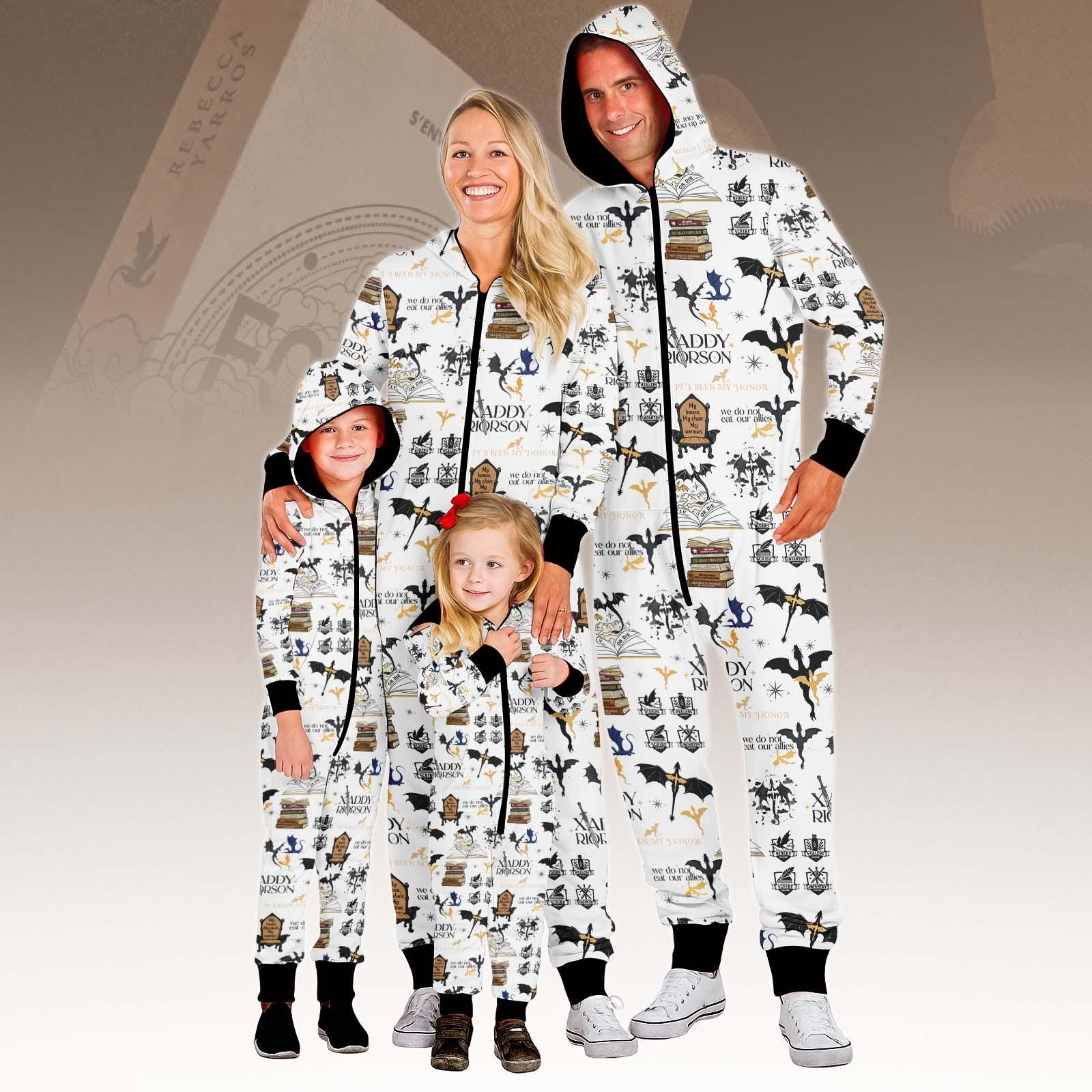 Fantasy Dragon Family Jumpsuit, Dragon Onesie Pajamas, 4 Wings Fleece Jumpsuit, Family One-piece Pajama, Pajamas For Family, Gift For B