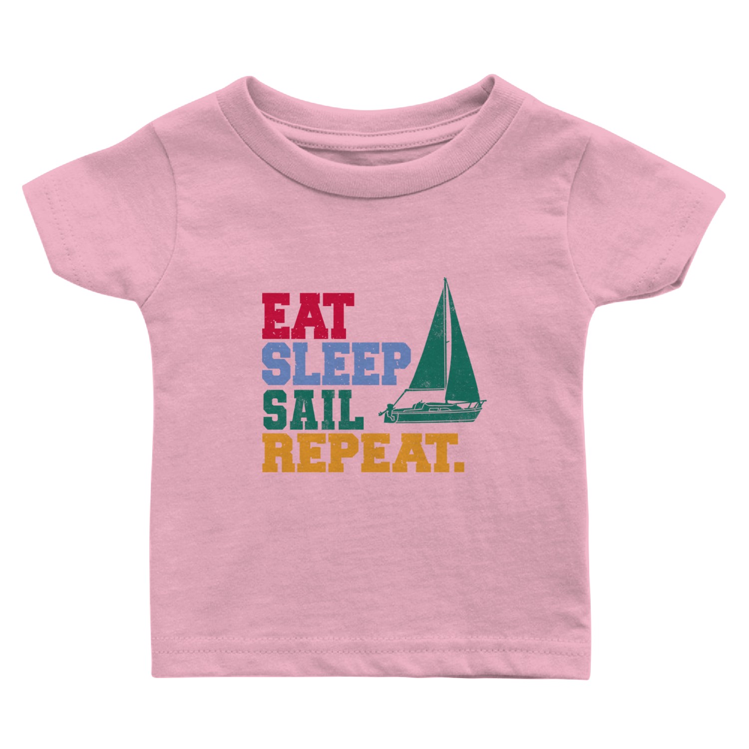 Eat Sleep Sail Repeat Sailor Baby T Shirts