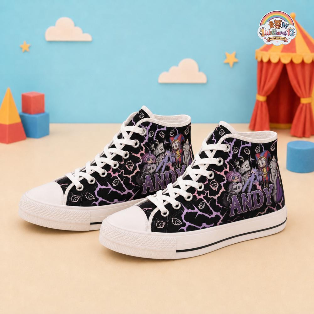Amazing Digital Circus Sneakers, Custom Name Sneaker Shoes, Digital Circus Last Act Sneaker, Back To School Gift, Birthday Gifts