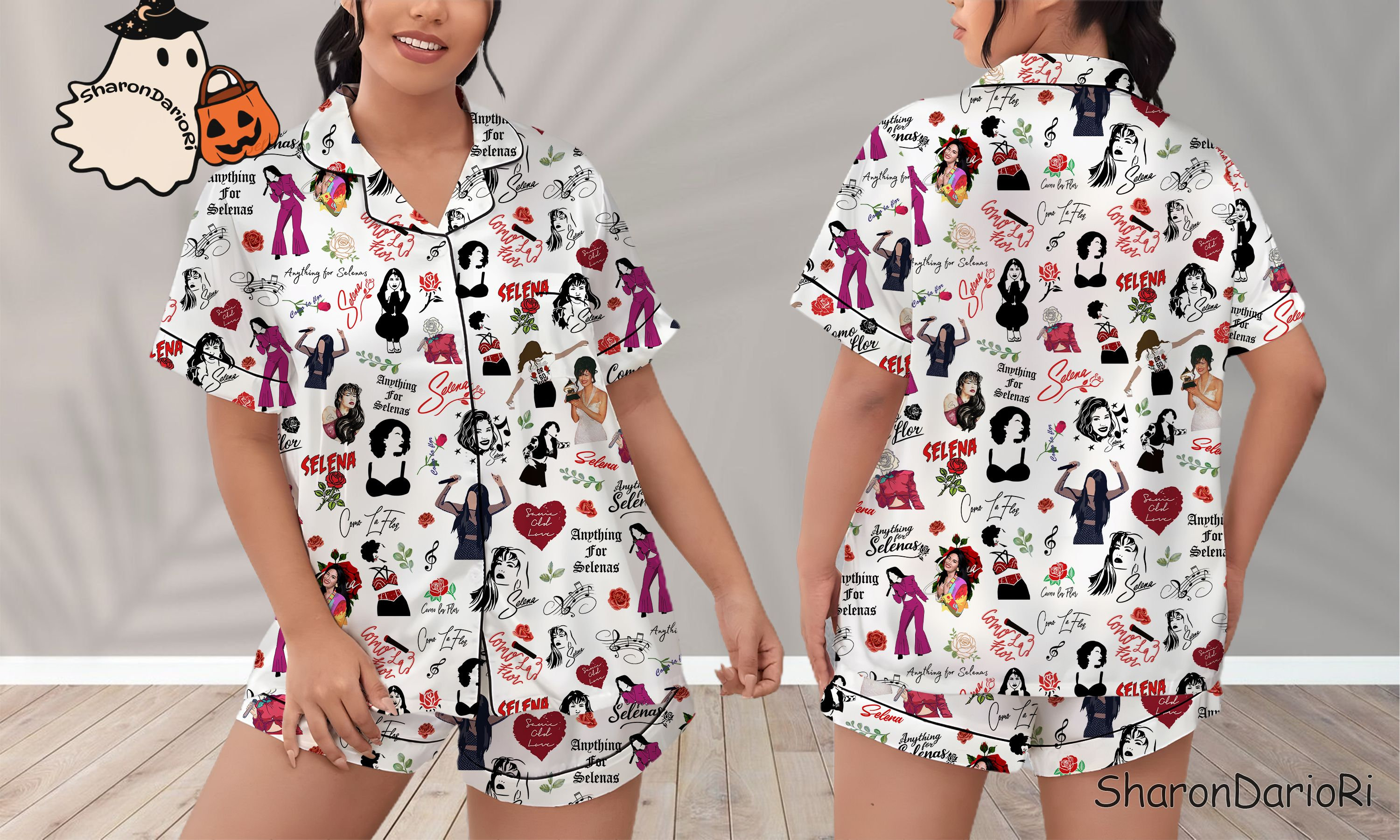 Selena Quintanilla Pajamas Short Set, Selena Quintanilla Pajamas Set, Holiday Pajamas Set, Pajamas Pants, Women Pajamas, Sleepwear Pyjamas