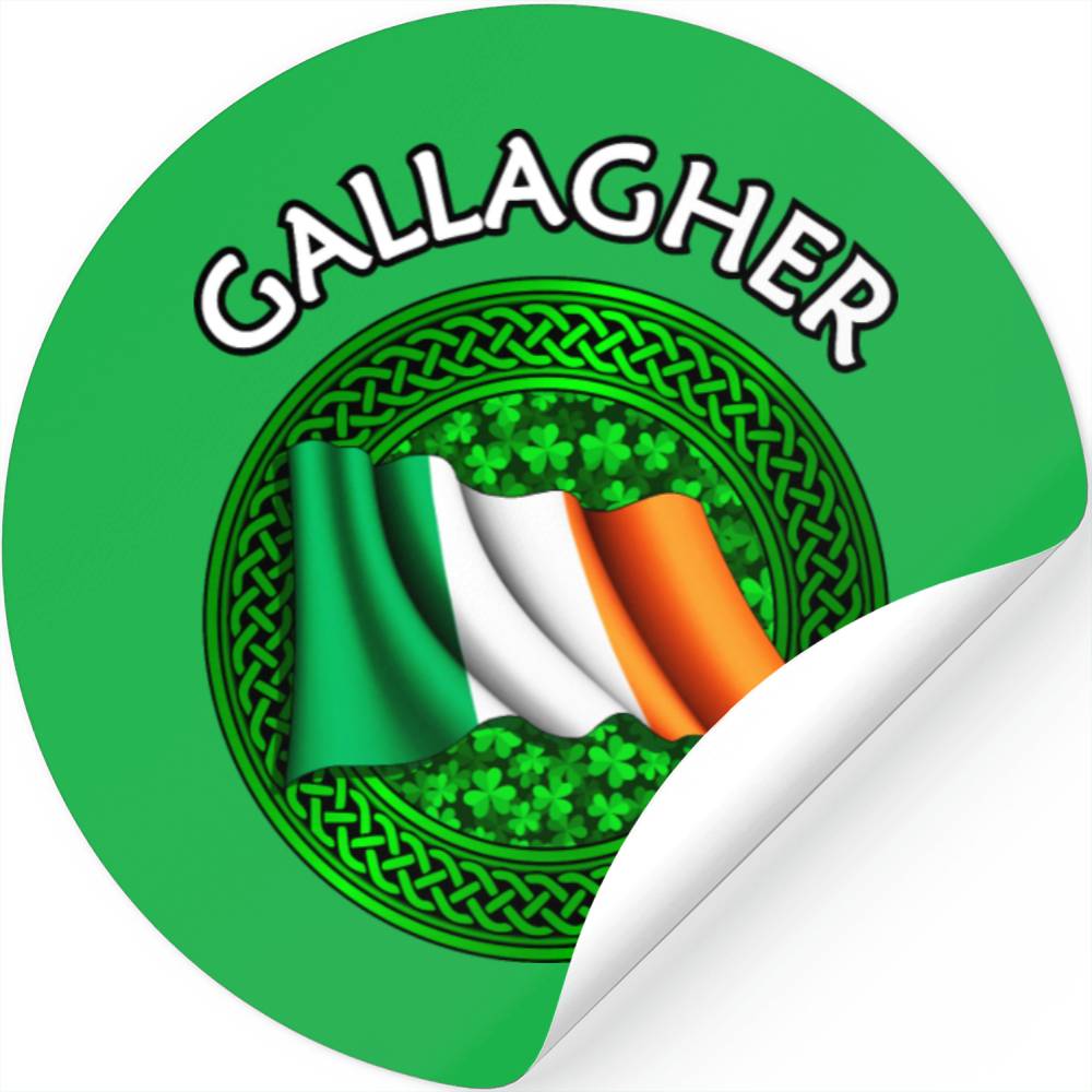 Gallagher Shamrock & Irish Flag Stickers