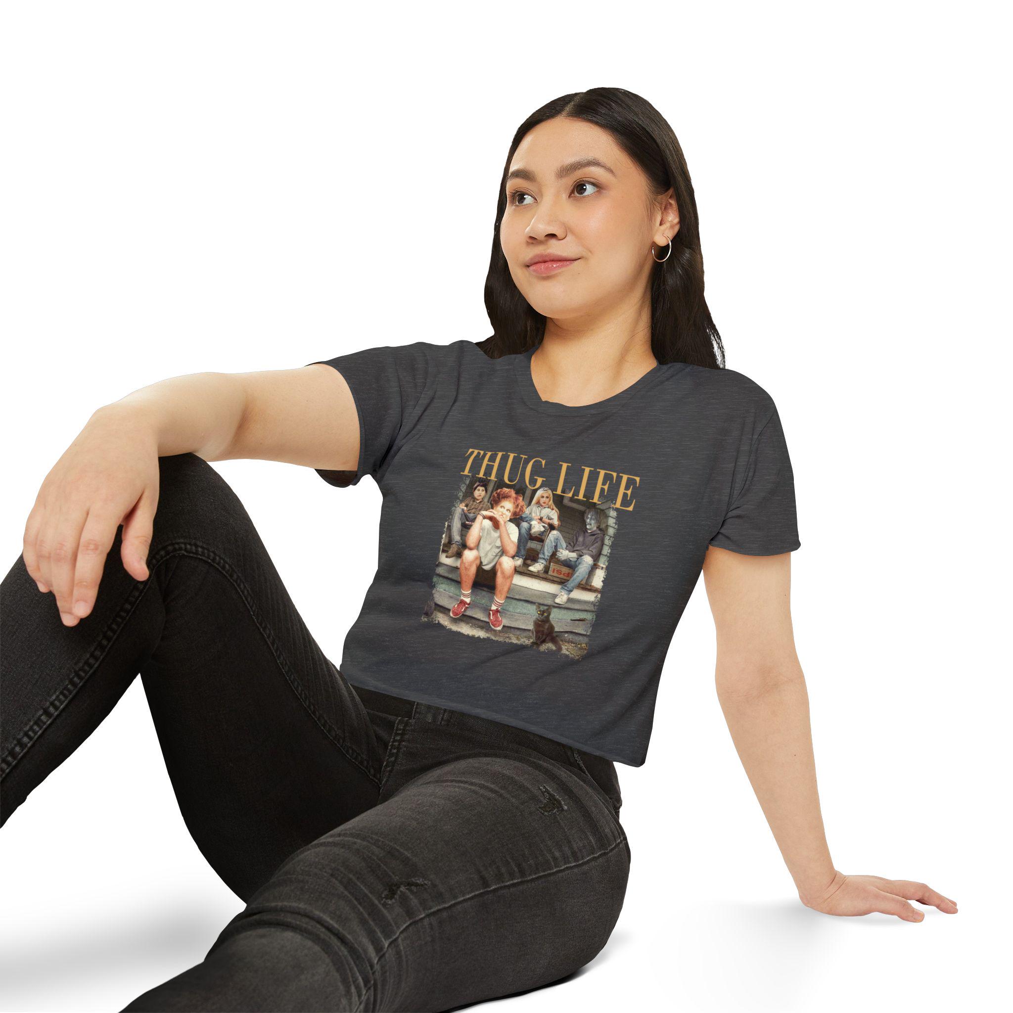 Thug Life Halloween Women's Festival Crop Top. Women's Halloween Crop Top. Funny Halloween Crop Top. Thug Life Bad Witches. Salem Witches.