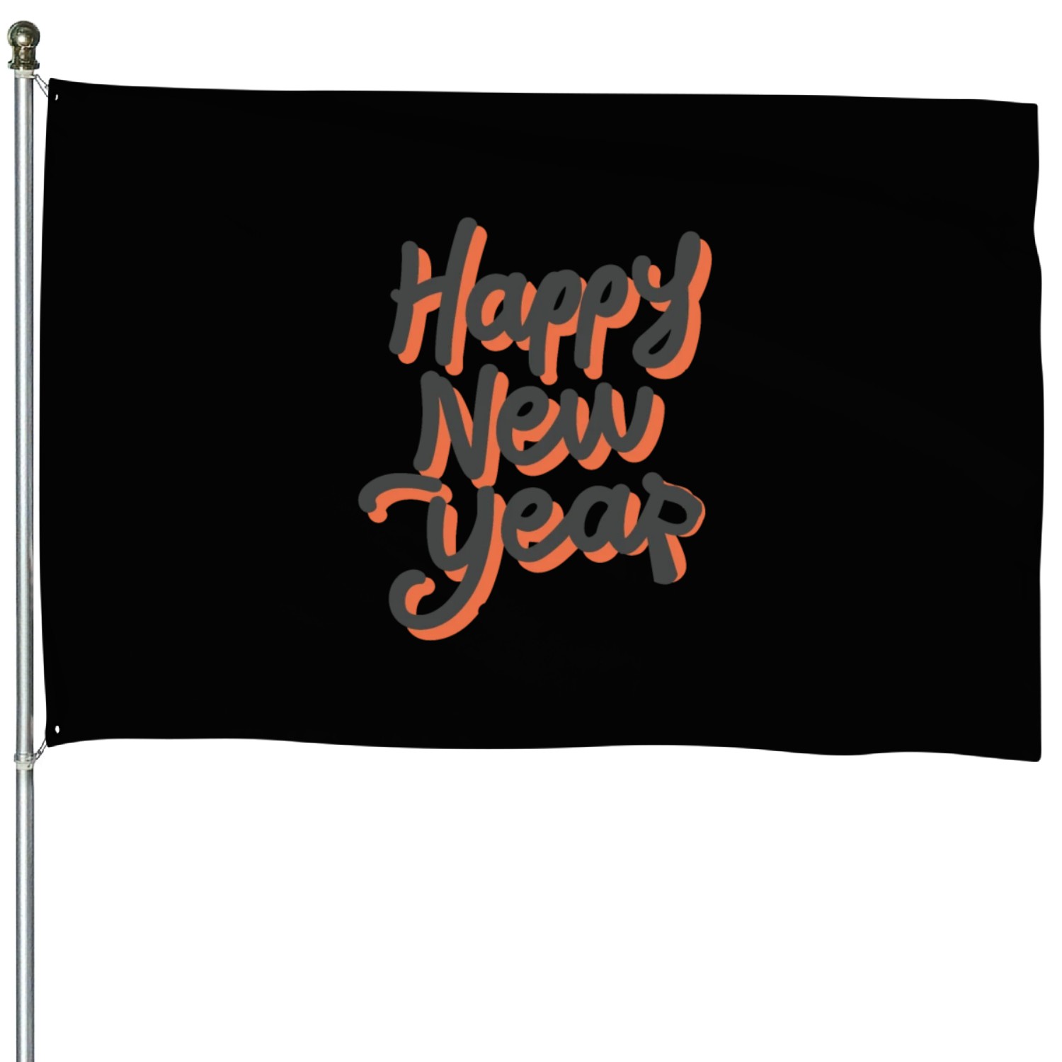 Happy New Year Typography design House Flags