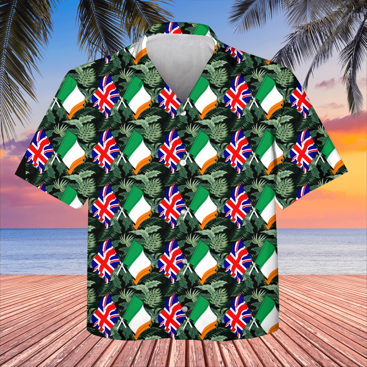 Flag of England and flag of Ireland Kids Hawaiians