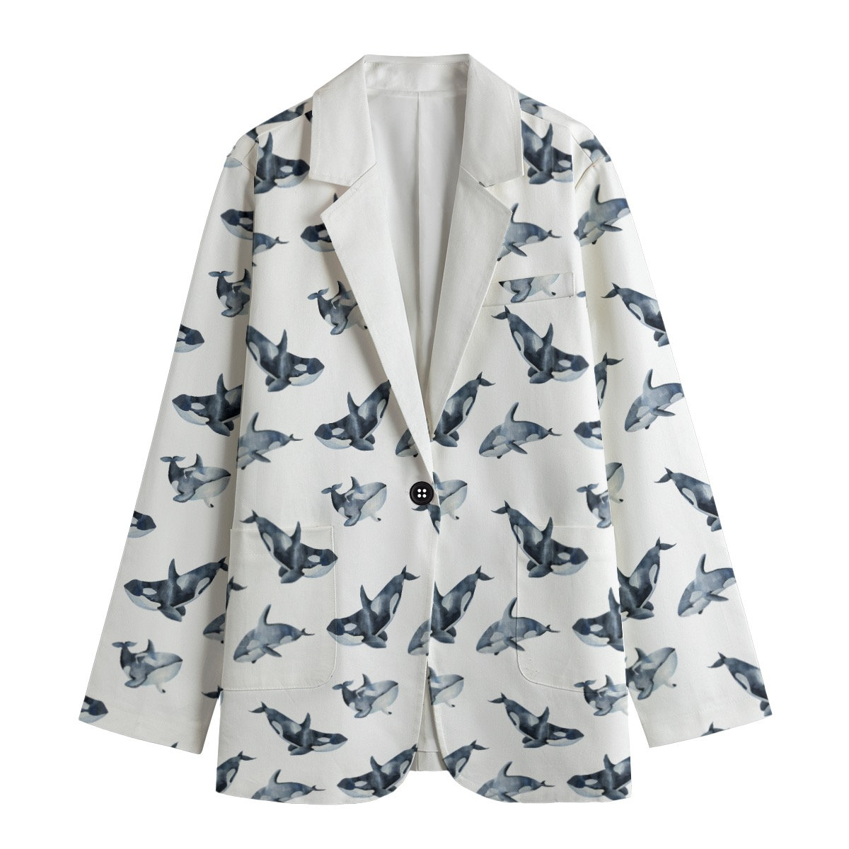 Orca Blazer Whale Blazer Orca Suit Jacket Whale Women's Leisure Blazer Whale Suit Jacket Womens Business Wear
