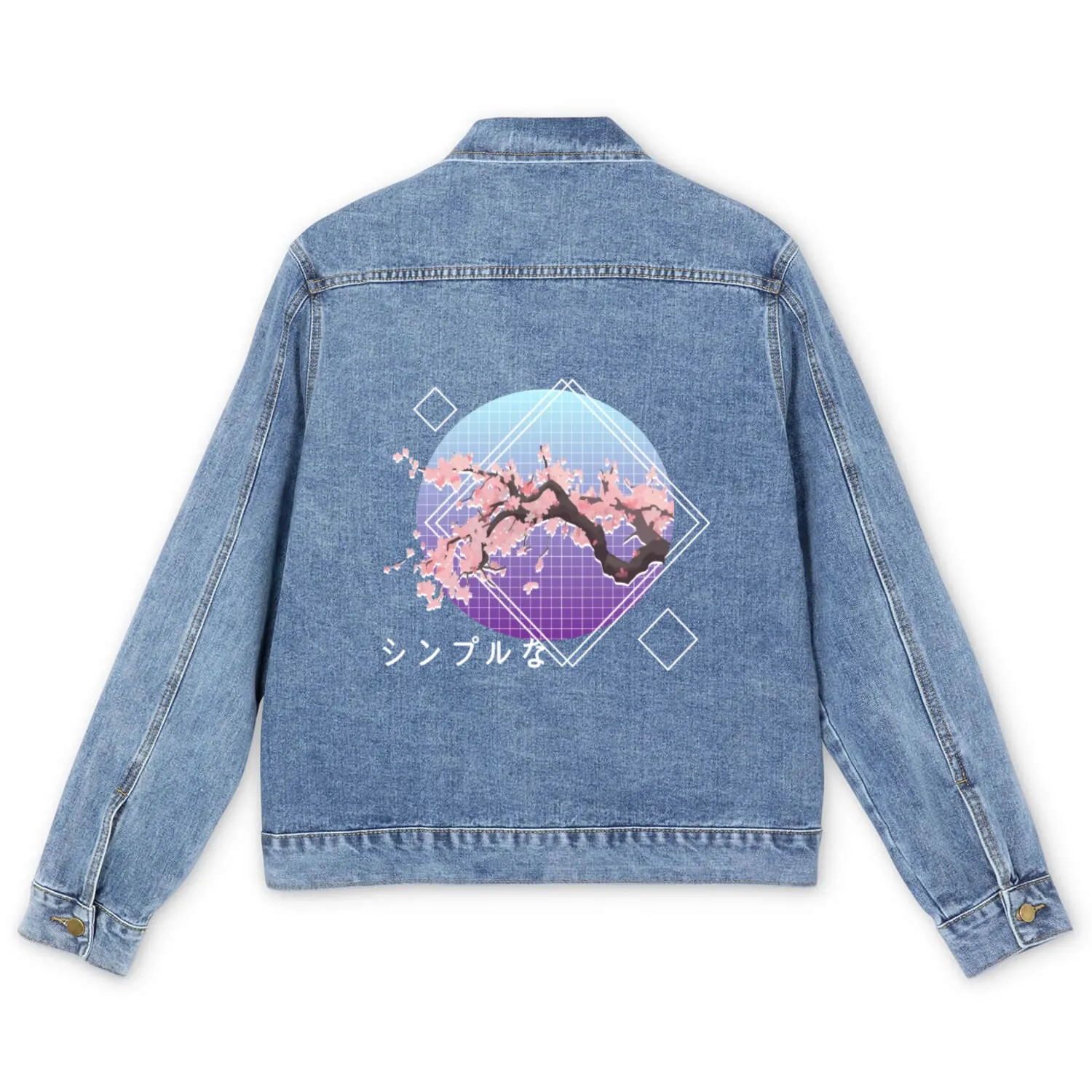 Lofi Aesthetic Sakura Cherry Blossom Tree Japanese Men's Denim Jackets