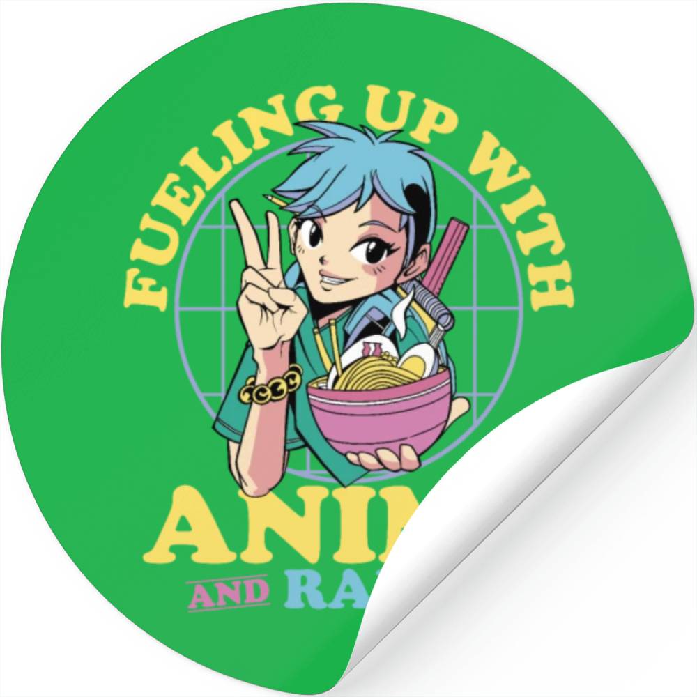 Fueling Up With Anime And Ramen Japanese Anime Ram Stickers