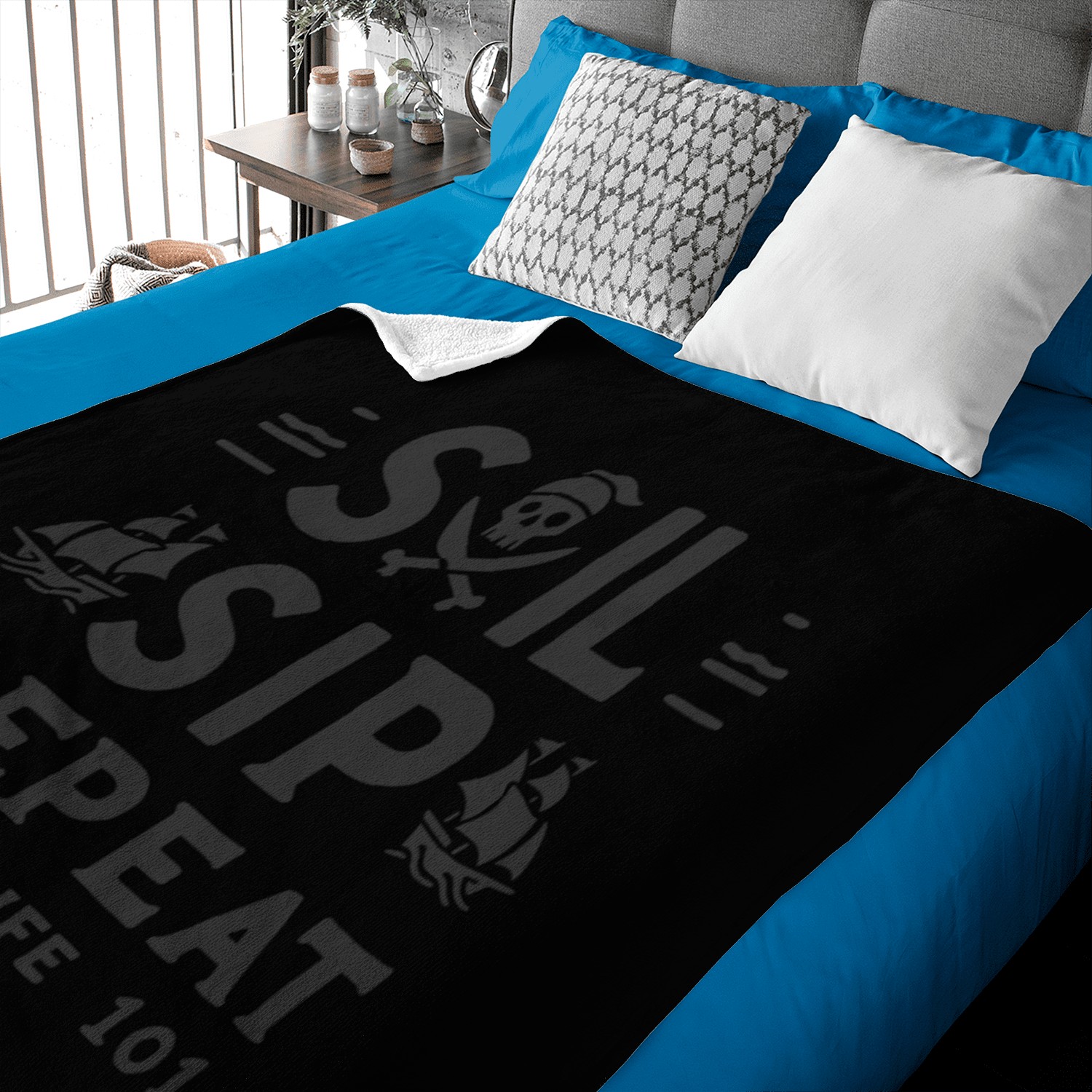 Sail Sip Repeat Pirate Life 101 Baby Blankets
