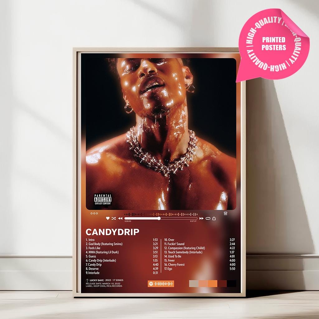 Music Poster Lucky Daye CandyDrip Album Print R&B Wall Art for Bedroom, Studio, or Music Lover Gift