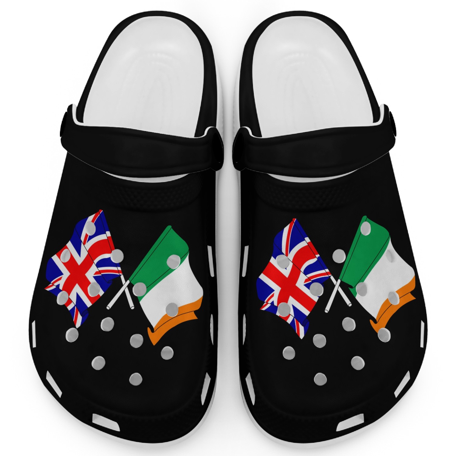 Flag of England and flag of Ireland Clogs