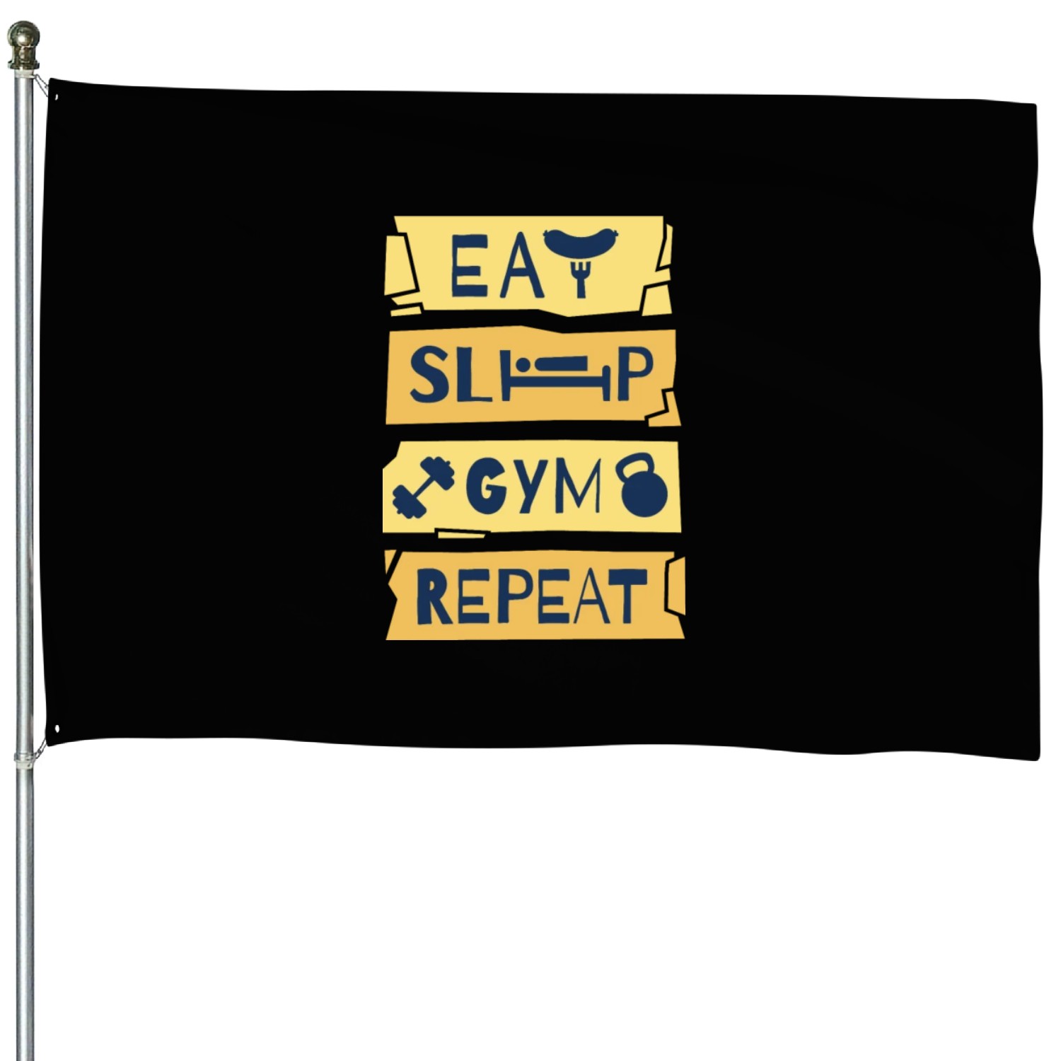 EAT SLEEP GYM REPEAT House Flags