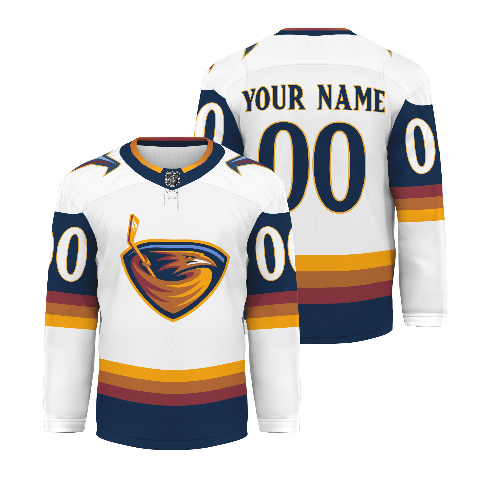 Personalized Atlanta Thrashers Hockey Shirt White Hockey Team Gift For Men