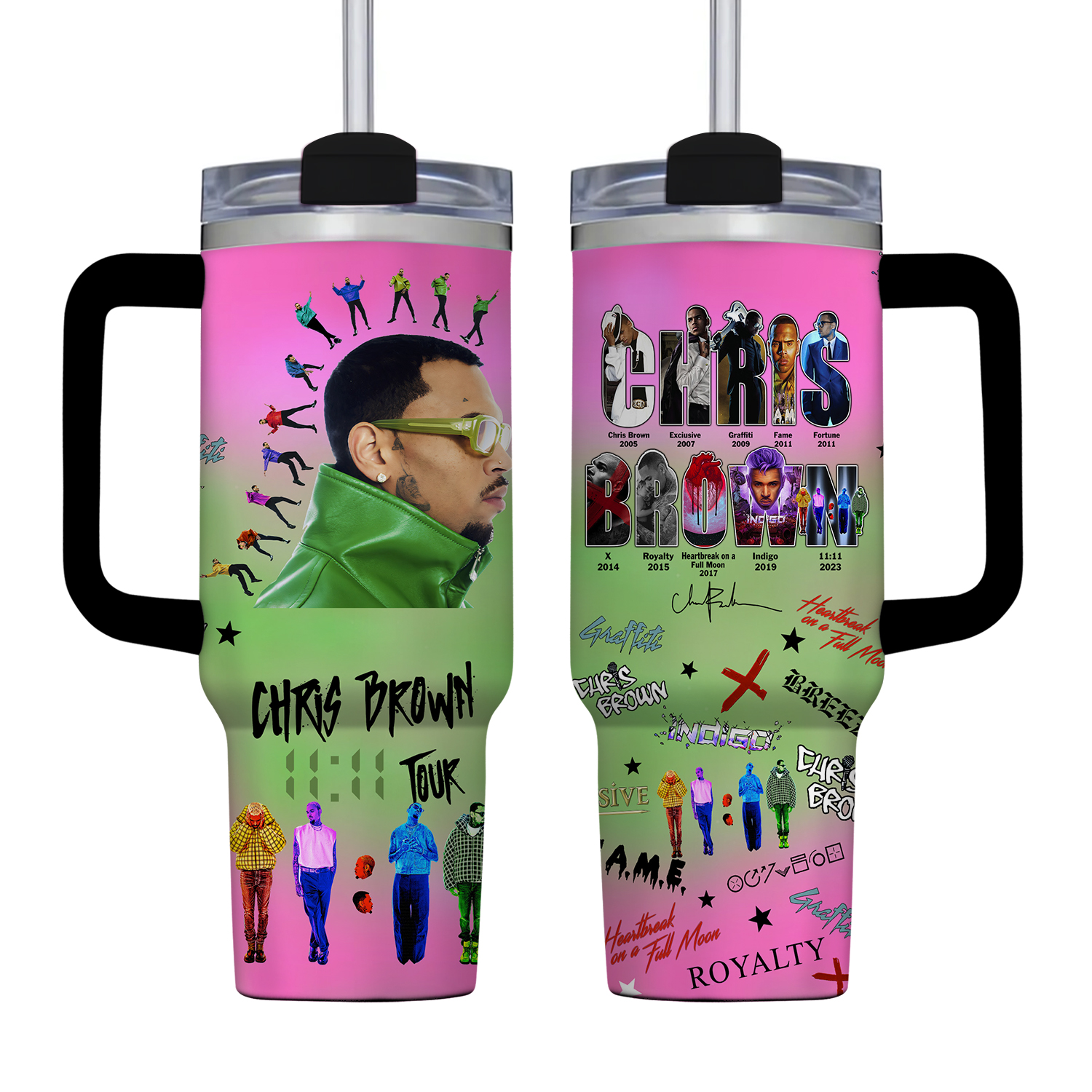 Chris Brown Tumbler 40Oz, Chris Brown 11 11 Tour 2024 Tumbler, Chris Brown Breezy Tumbler