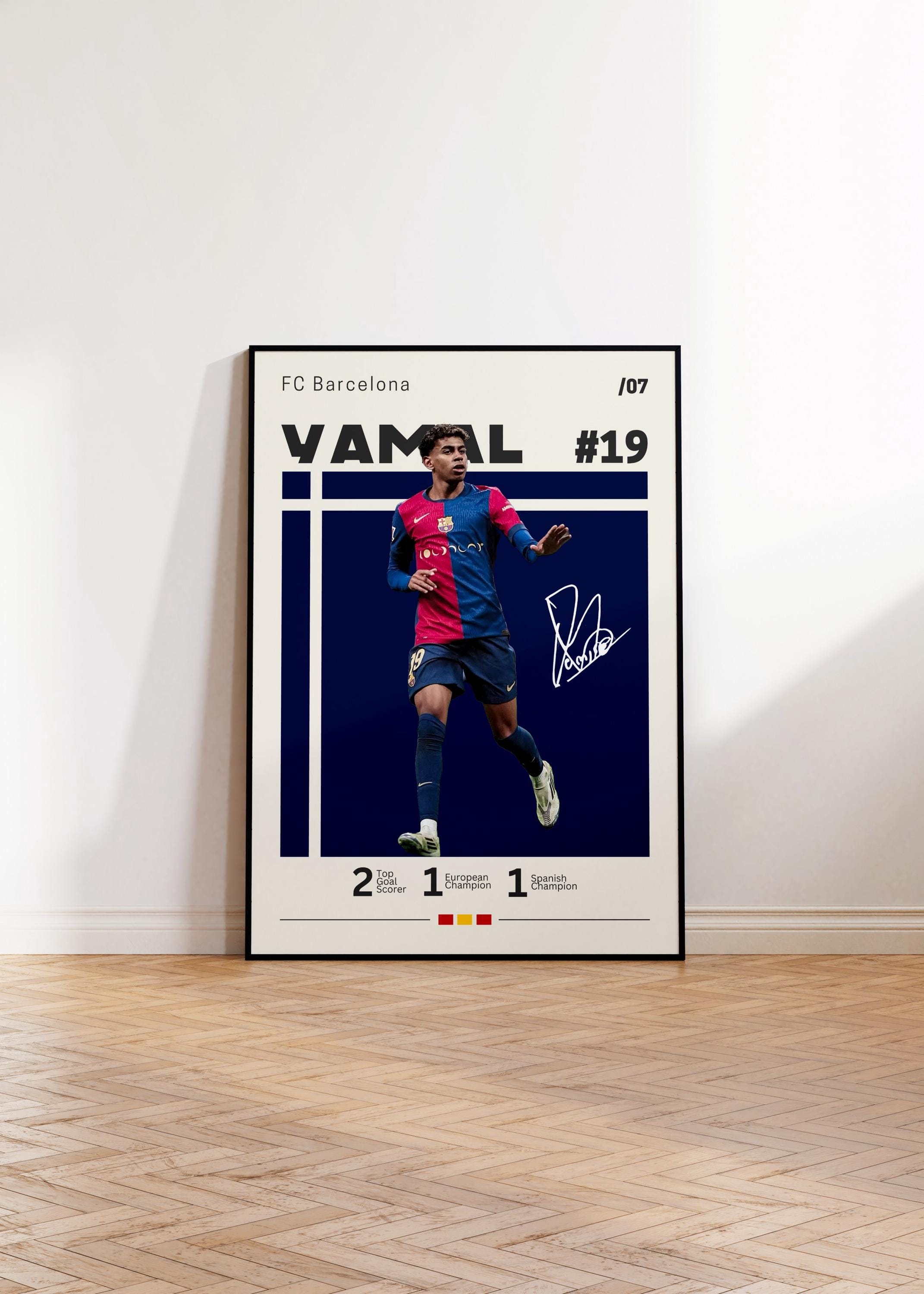 Lamine Yamal Poster, FC Barcelona Print, Lamine Fan Gift, Soccer Gifts, Football Player Poster, Soccer Wall Art, Sports Bedroom Print