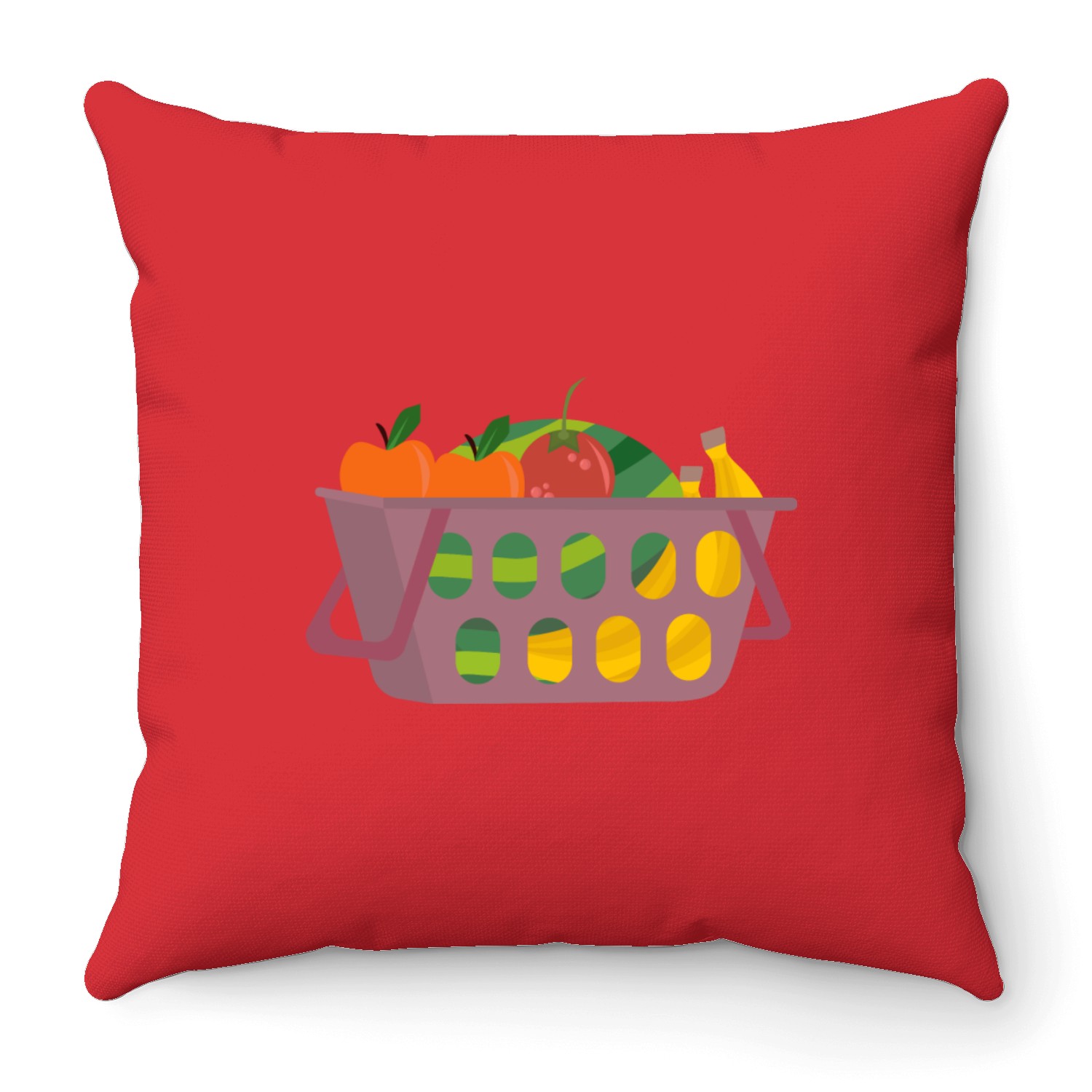 SHOP BAG ILLUSTRATION Throw Pillows