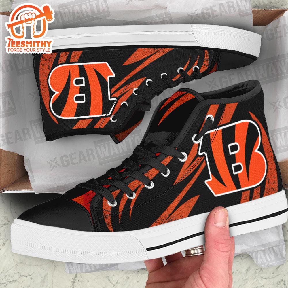 Cincinnati Bengals High Top Shoes, Sneakers For Fans
