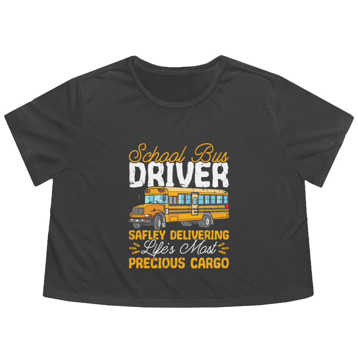 School Bus Adult Delivery Specialist Bus Driver Flowy Cropped Tees