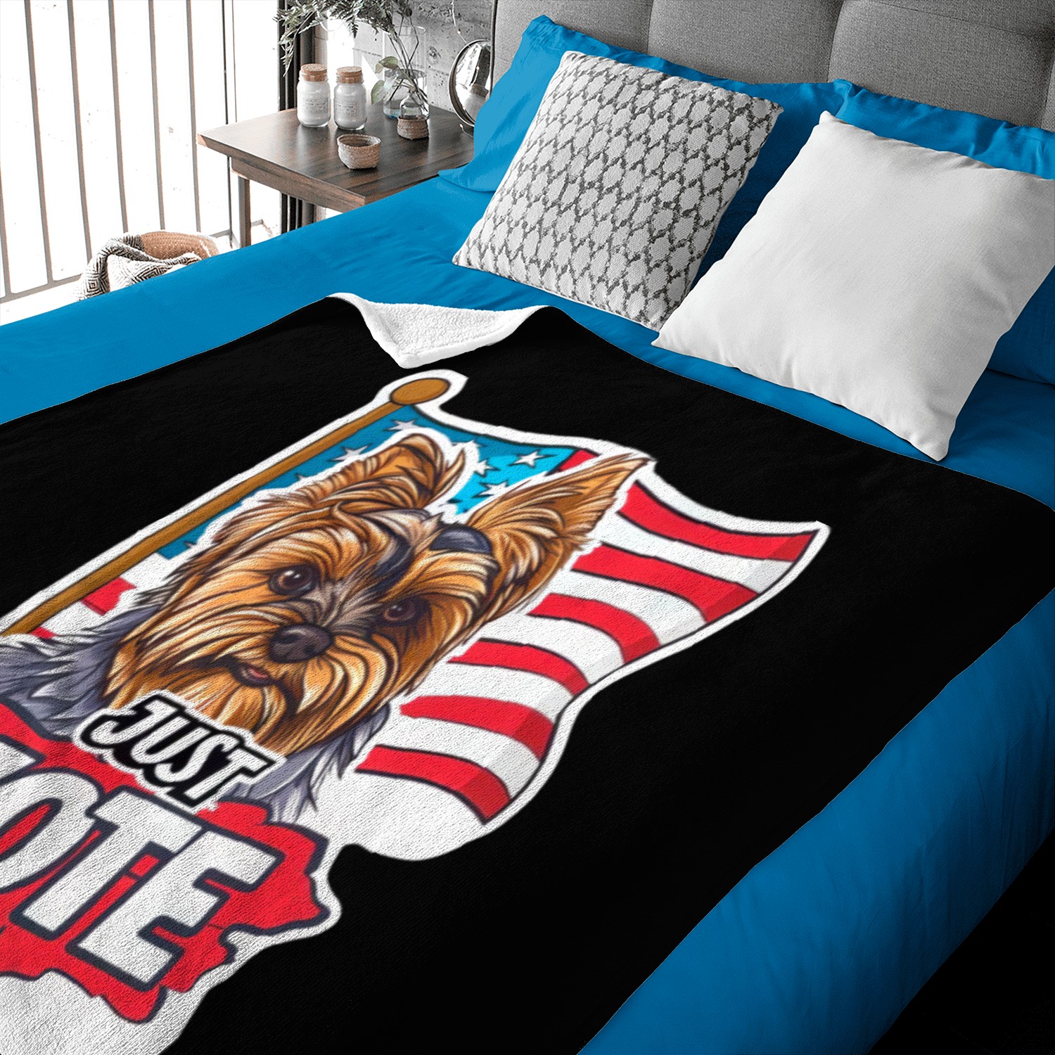 Unique American Flag Election 2024 Yorkie Gifts Baby Blankets
