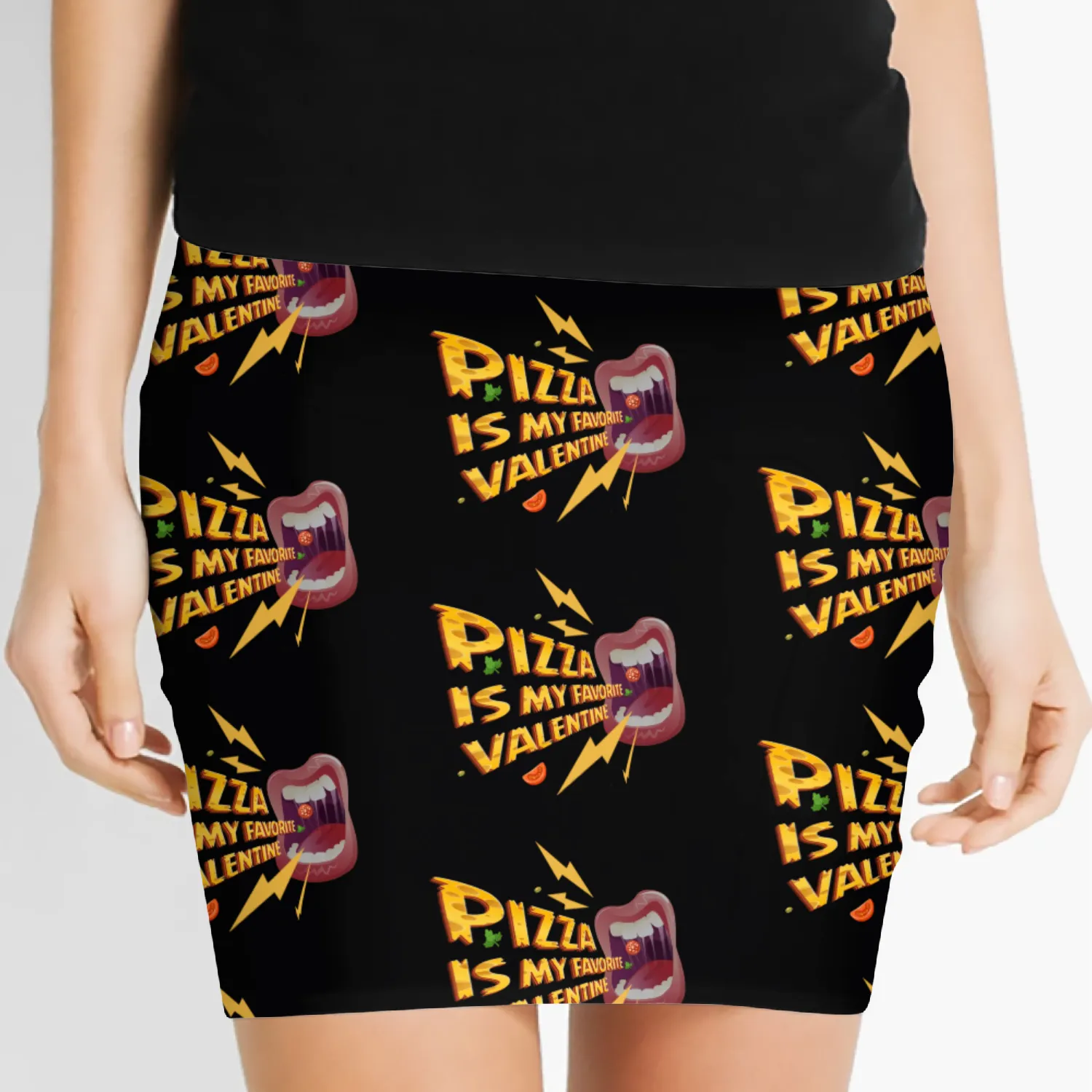 Pizza Is My Favorite Valentine Women's Mini Skirts