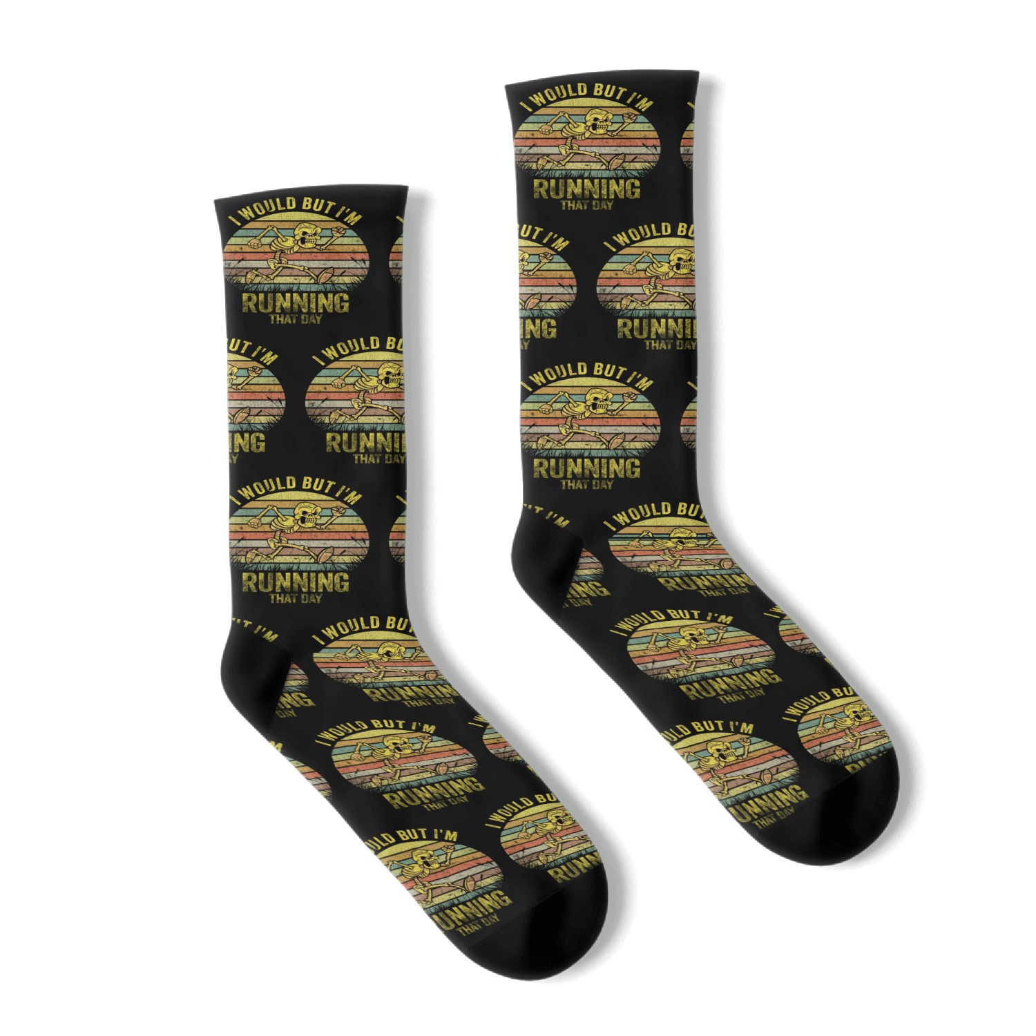 I Would But I'm Running That Day Funny Running Socks