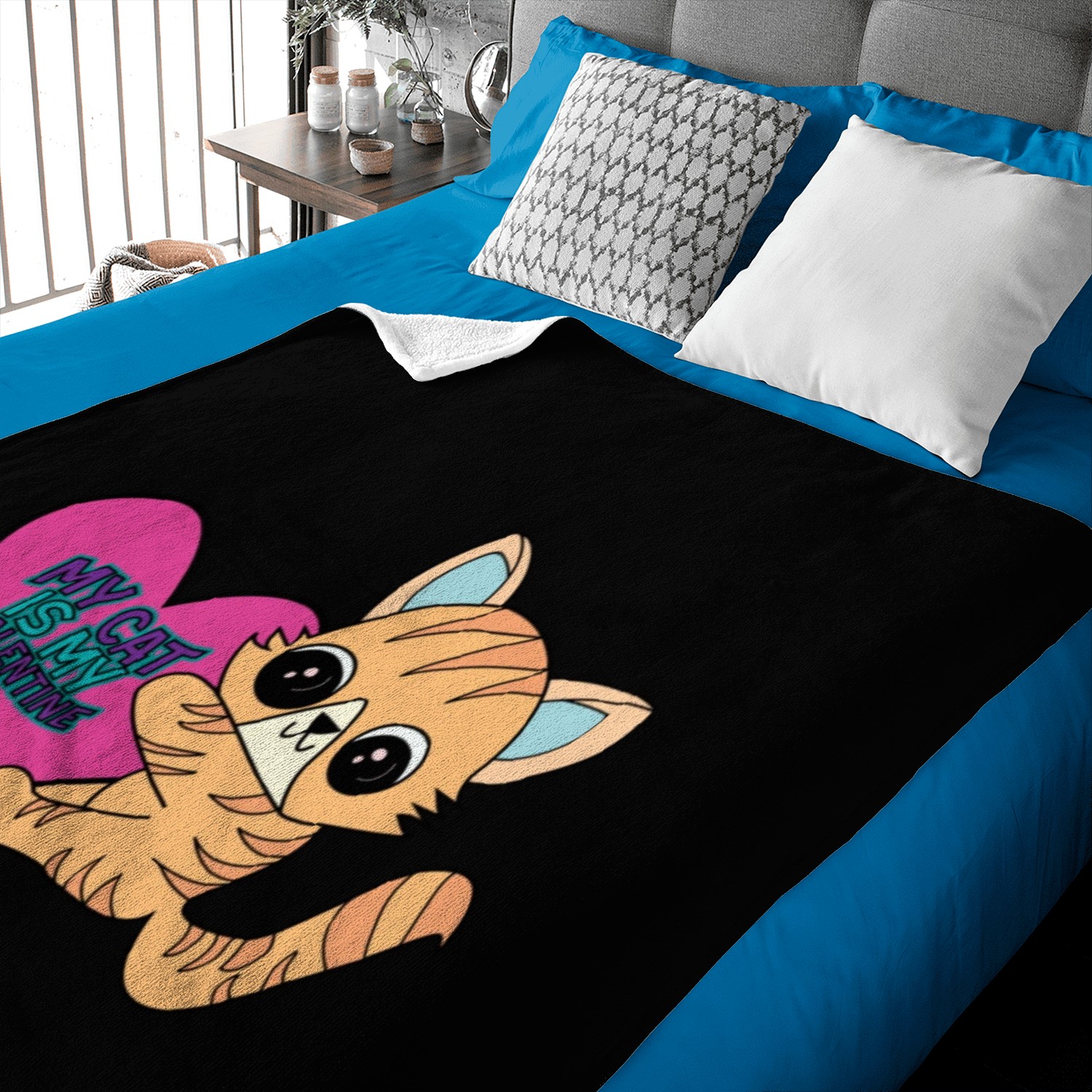MY CAT IS MY VALENTINE Design Baby Blankets