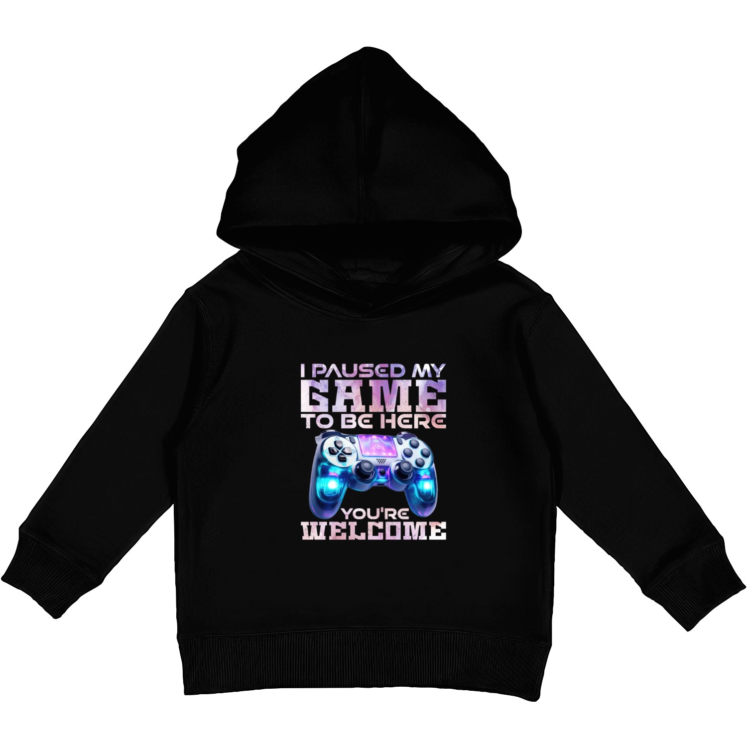 Video Player Addicted I Paused My Game to be Here Kids Pullover Hoodies